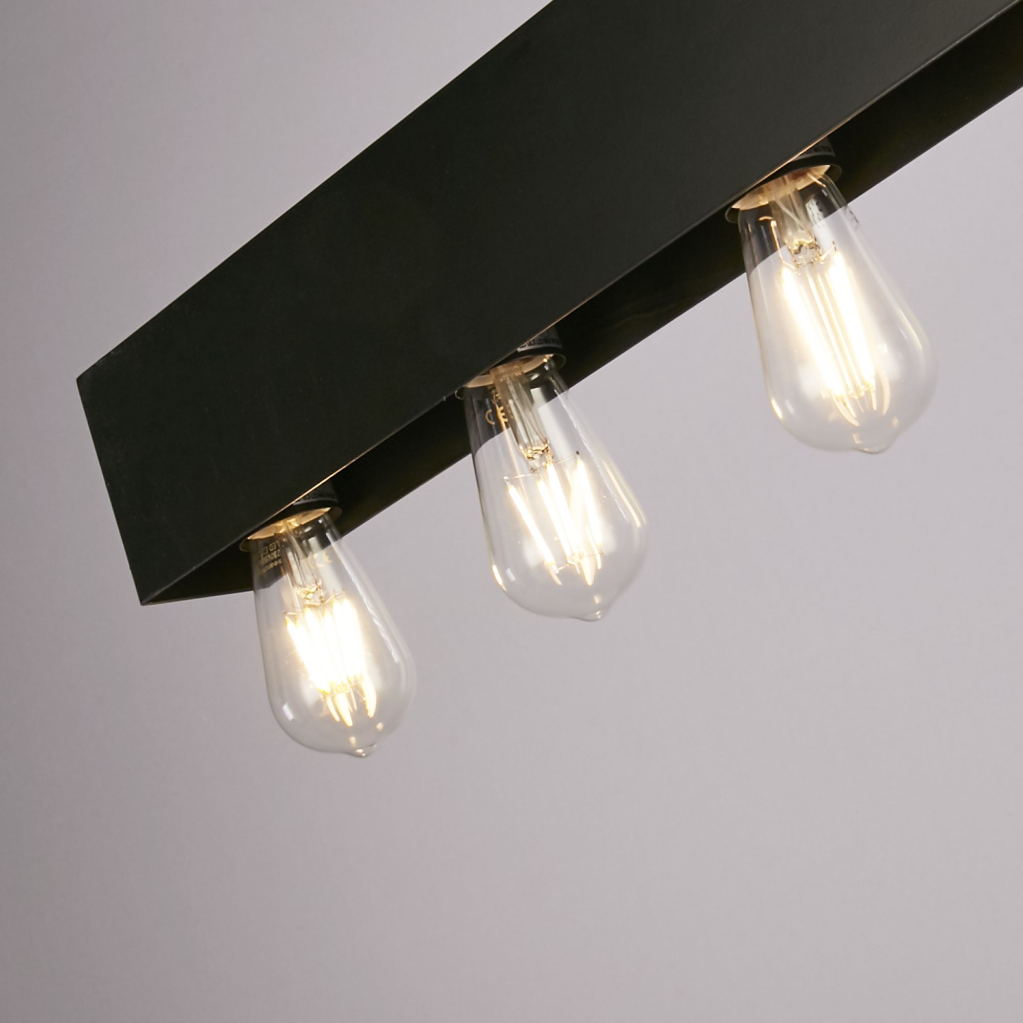 Piano Diner Bar Pendant - Matt Black Metal 8