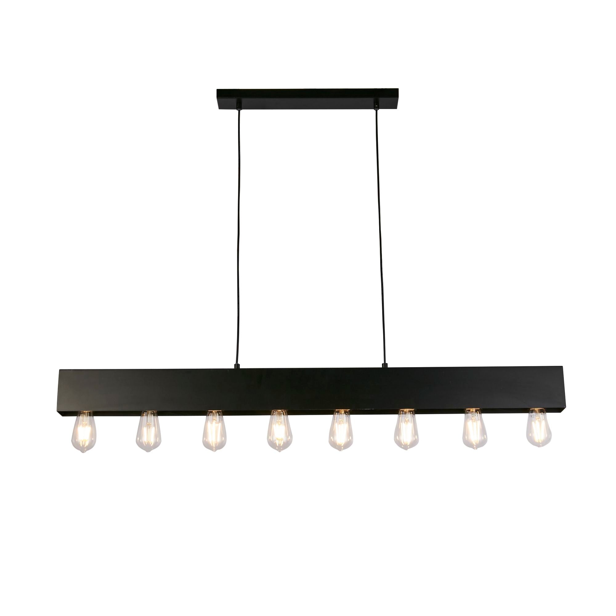 Piano Diner Bar Pendant - Matt Black Metal 8