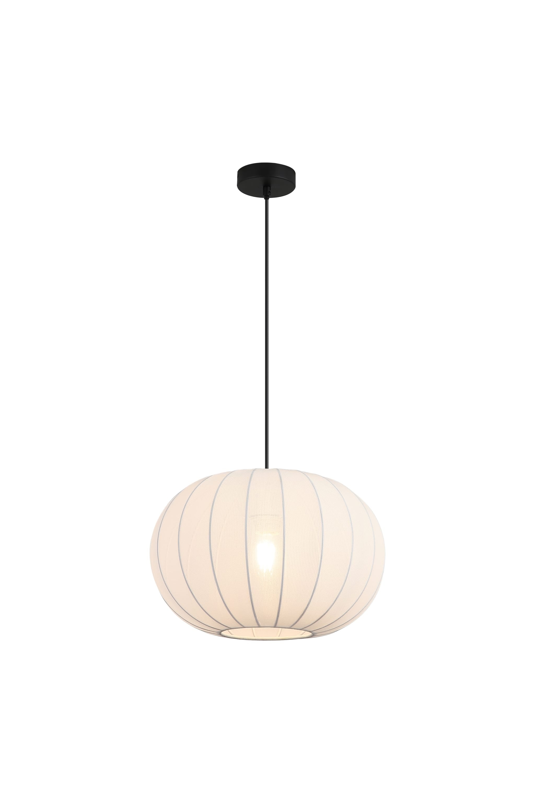 Radiant 1Lt Pendant, Black Metal with Soft Fabric Shade