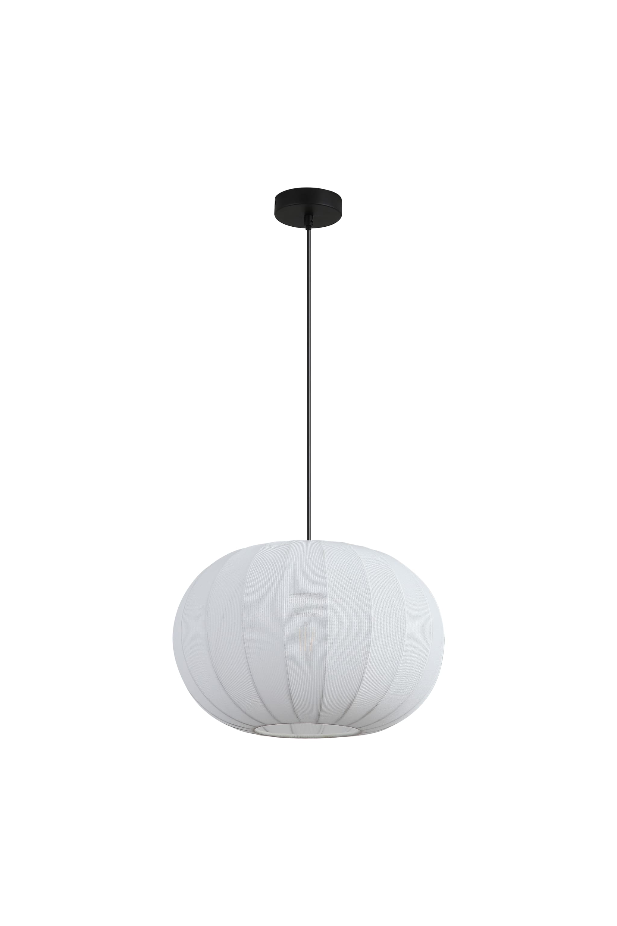 Radiant 1Lt Pendant, Black Metal with Soft Fabric Shade