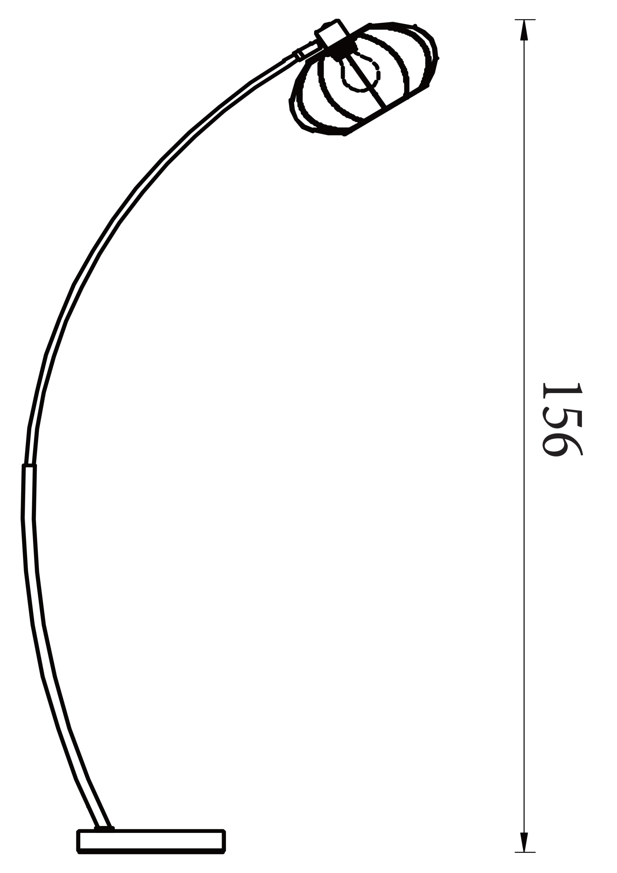 Radiant 1Lt Floor Lamp, Black Metal with Soft Fabric Shade