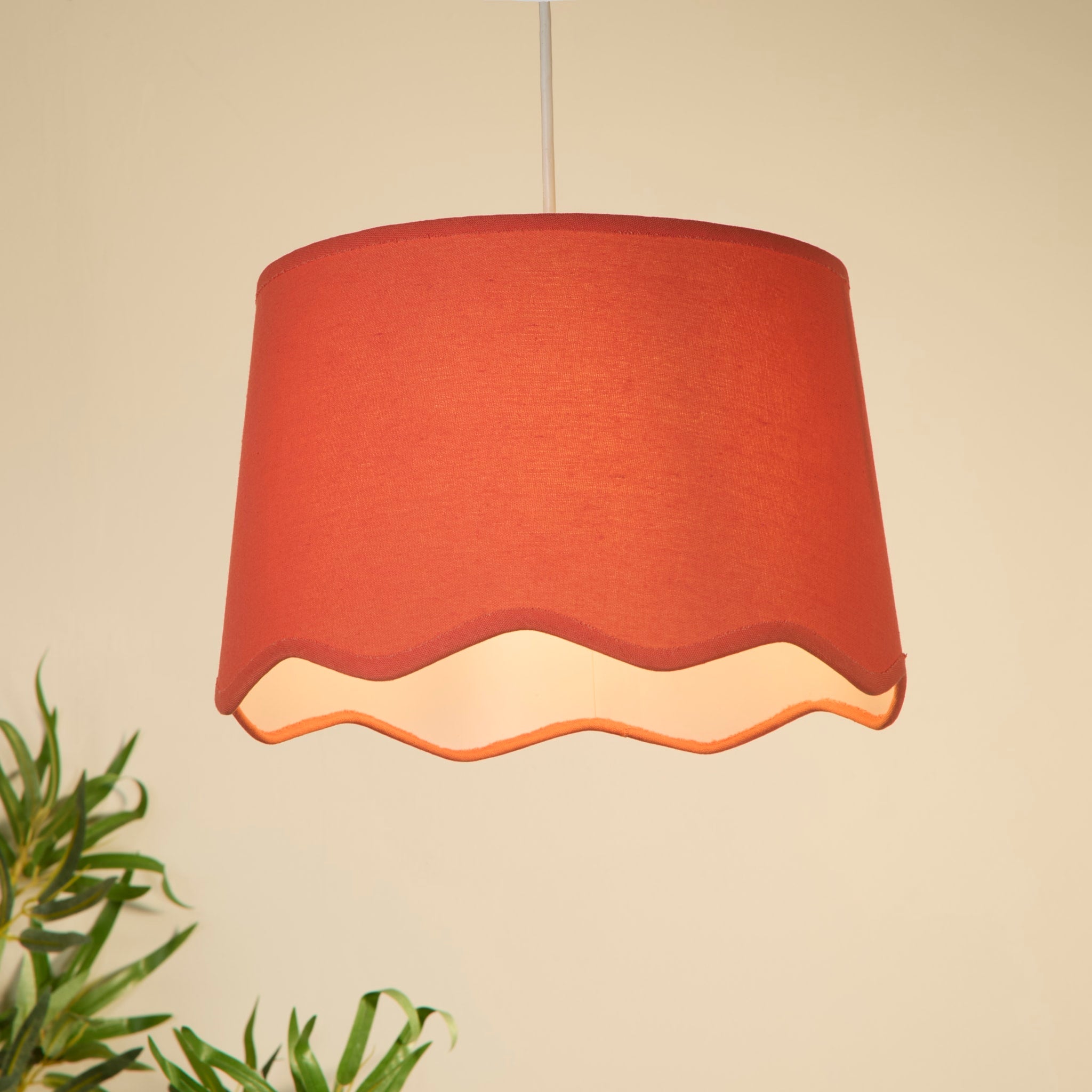 Evan Coral Scallop Linen Shade