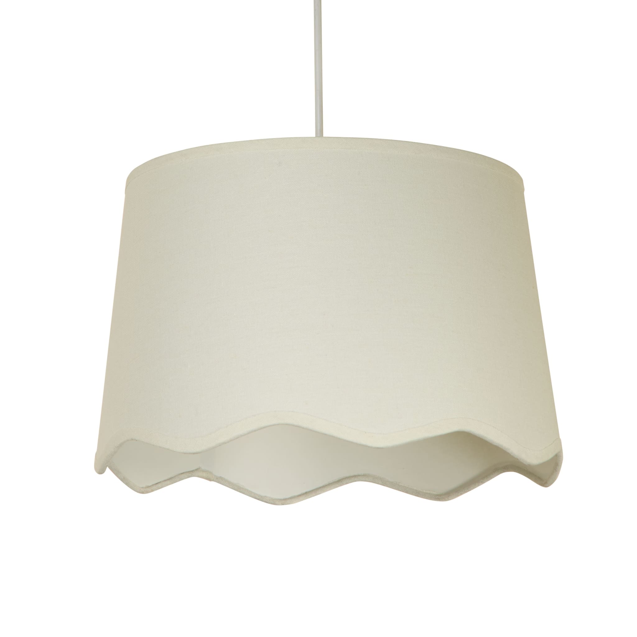 Evan Ivory Scallop Linen Shade