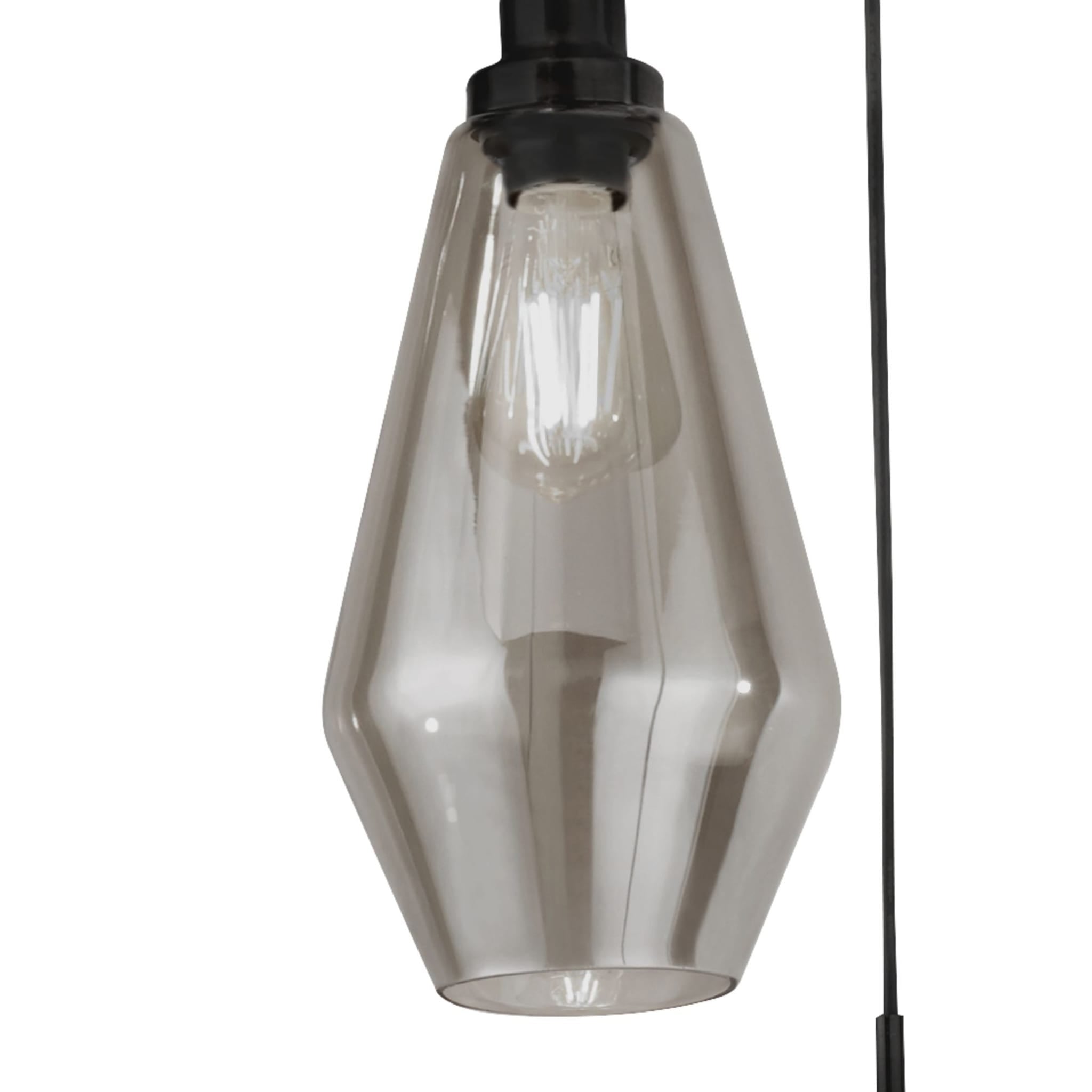 Mia 3Lt Multi-Drop Pendant  - Black Metal & Smoked Glass