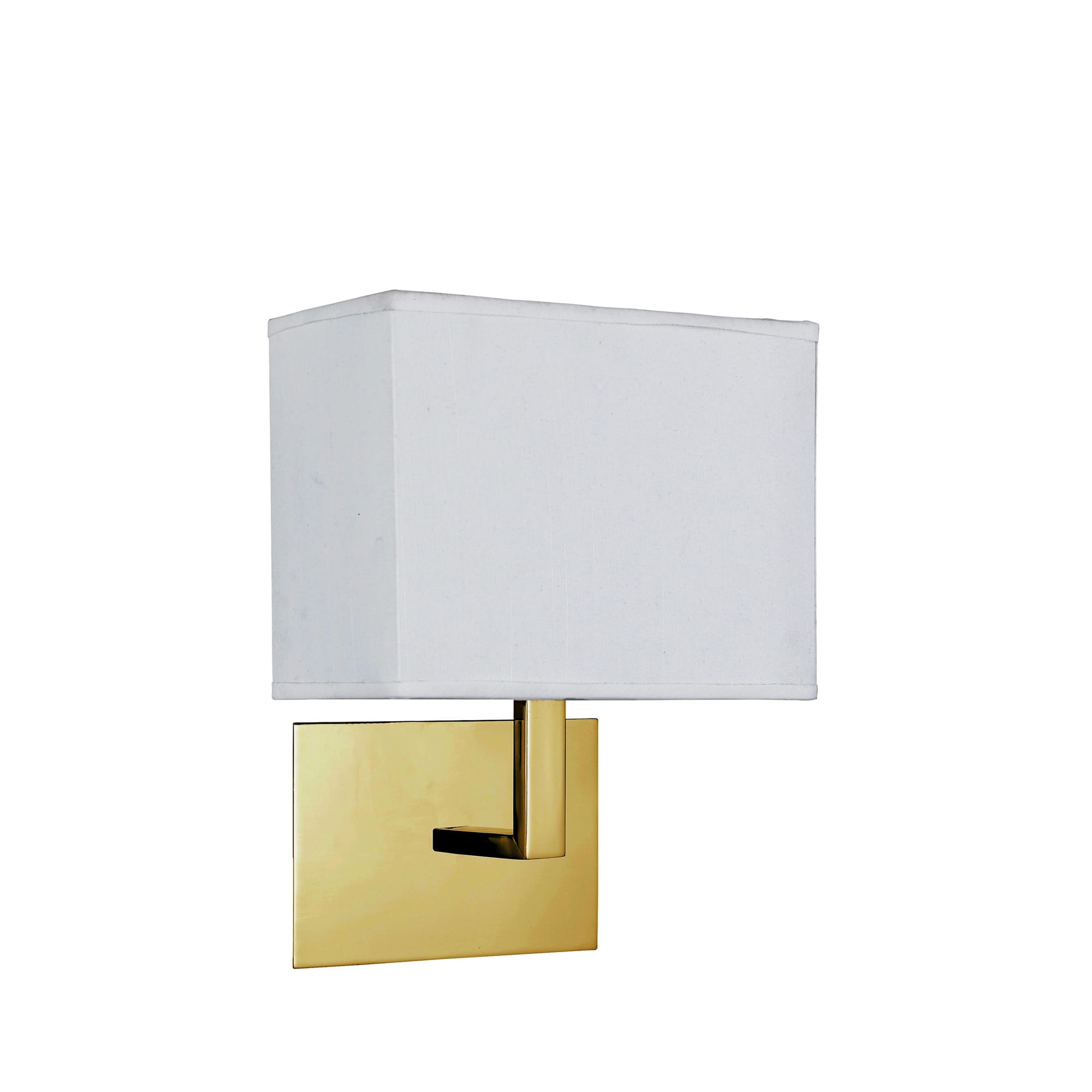 Hotel Wall Light - Satin Brass Metal & White Fabric Shade