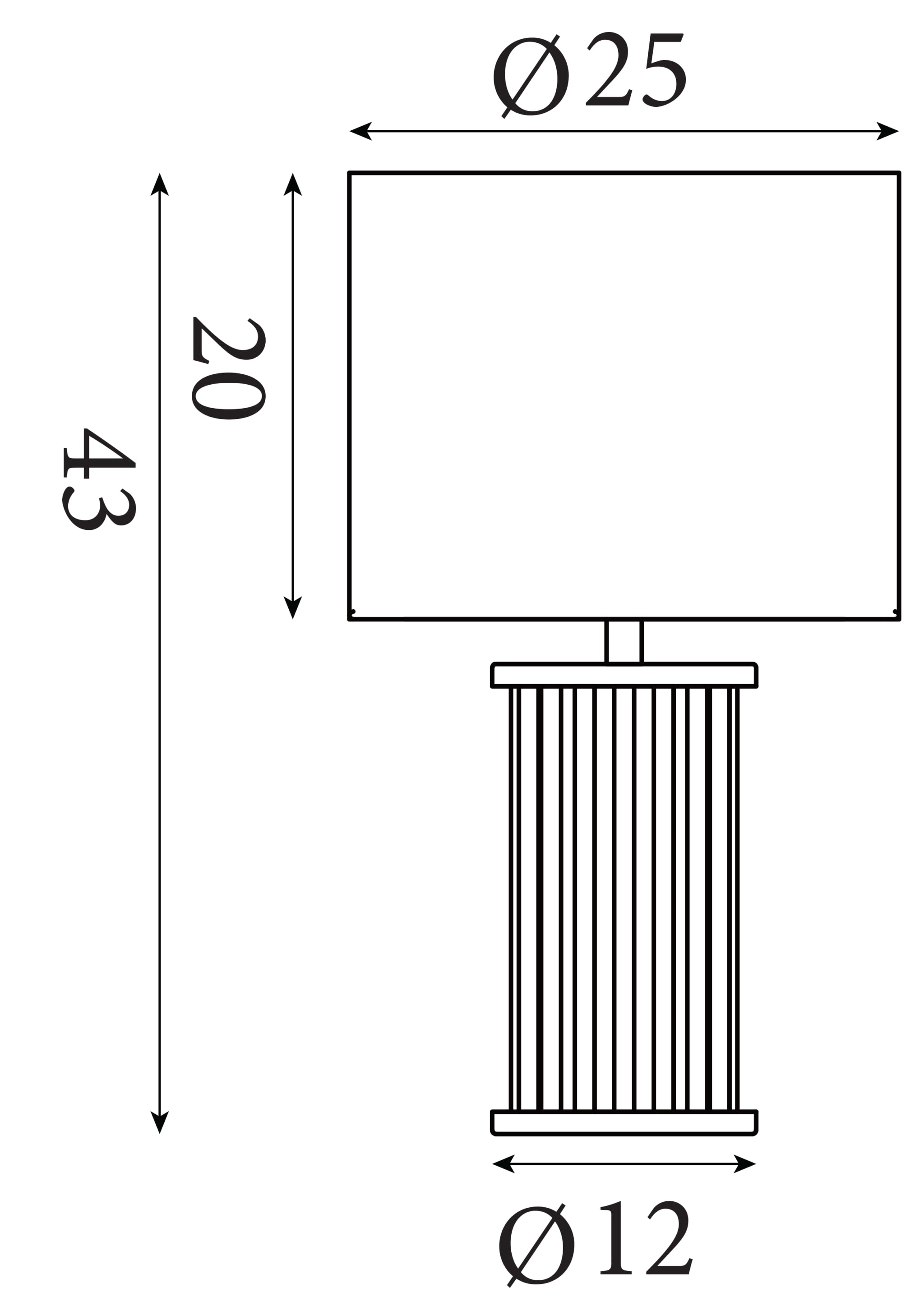 Swizzle 1Lt Table Lamp, Matt Black Metal and White Shade