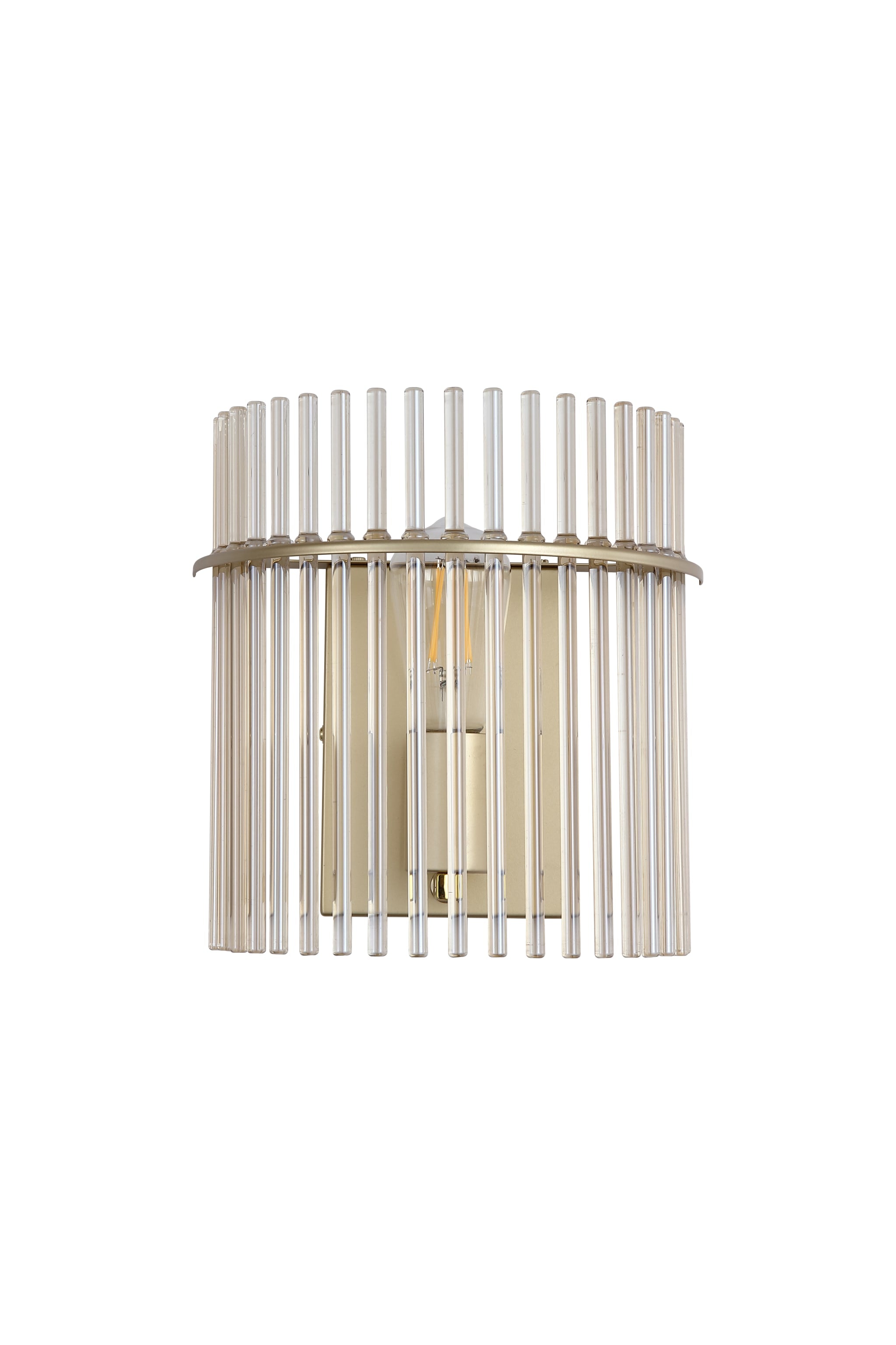 Swizzle 1Lt Wall Light, Gold Metal with Champagne Rods