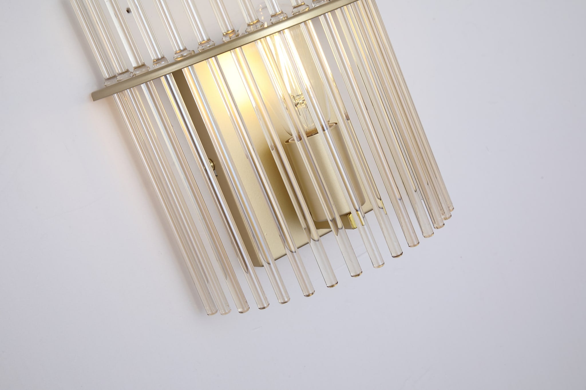 Swizzle 1Lt Wall Light, Gold Metal with Champagne Rods