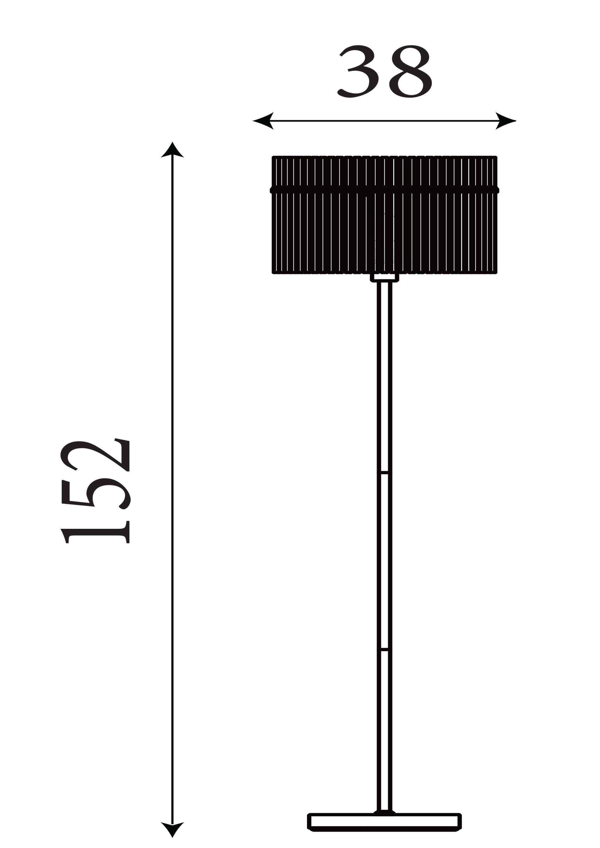 Swizzle 1Lt Floor Lamp, Matt Black Metal with Smoked Rods