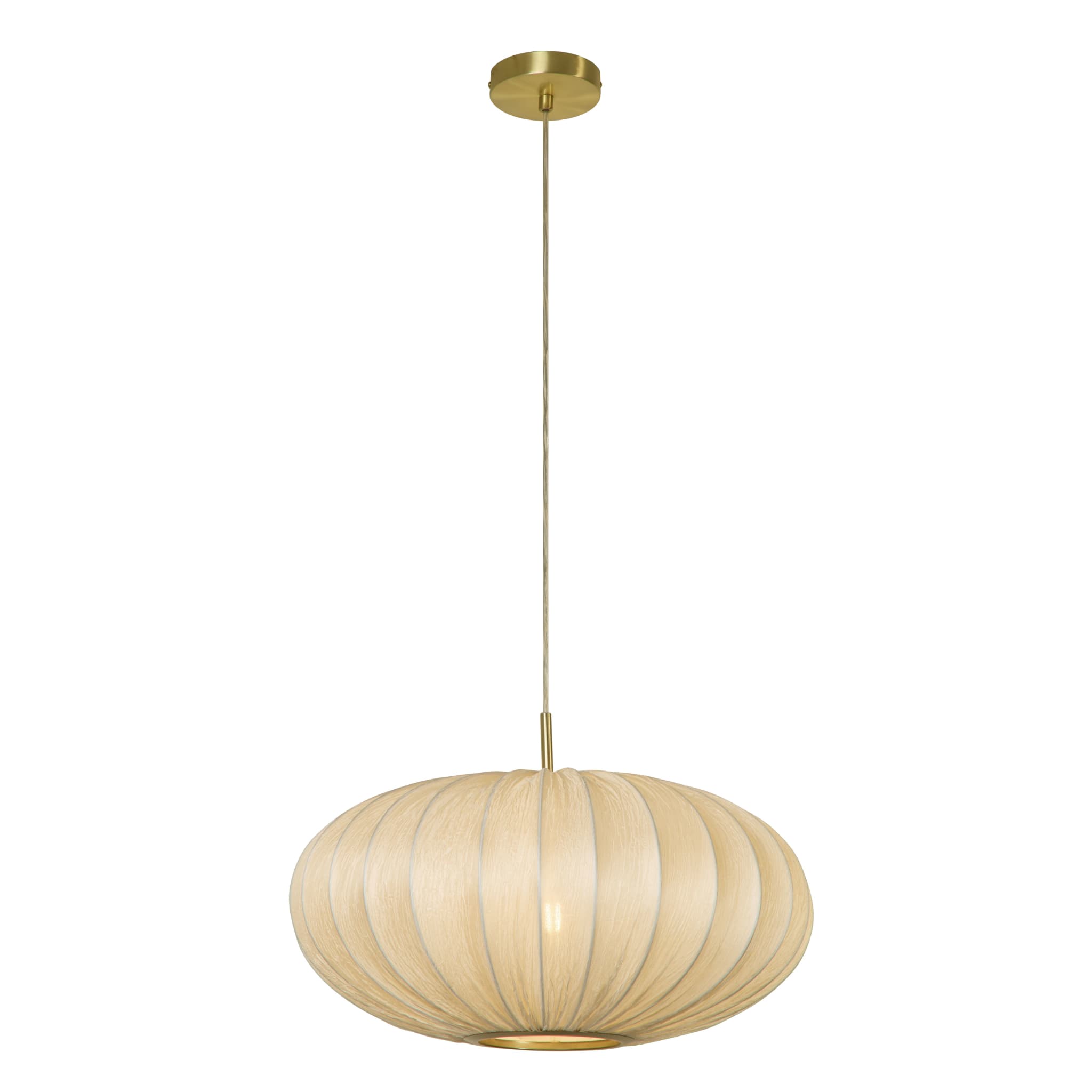 Bonnie 1Lt Pendant Satin Brass Metal &  Ivory Satin Shade