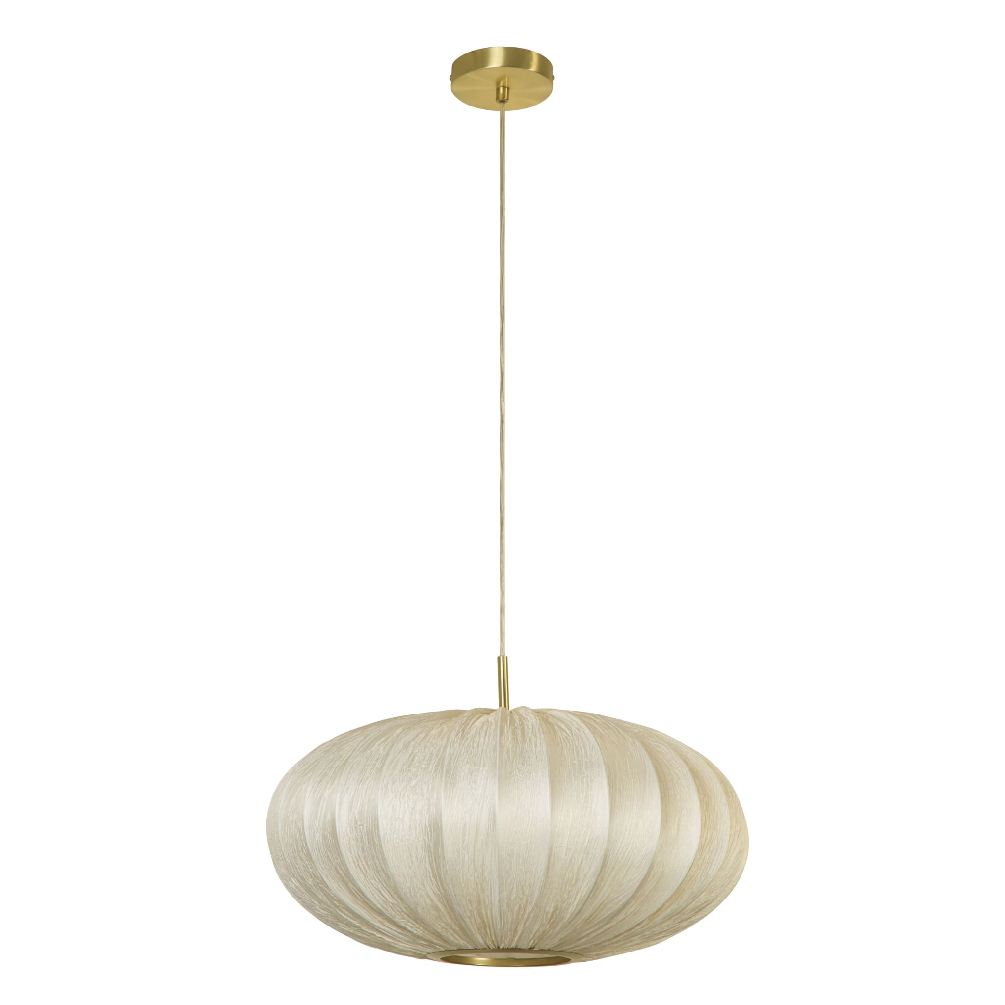 Bonnie 1Lt Pendant Satin Brass Metal &  Ivory Satin Shade