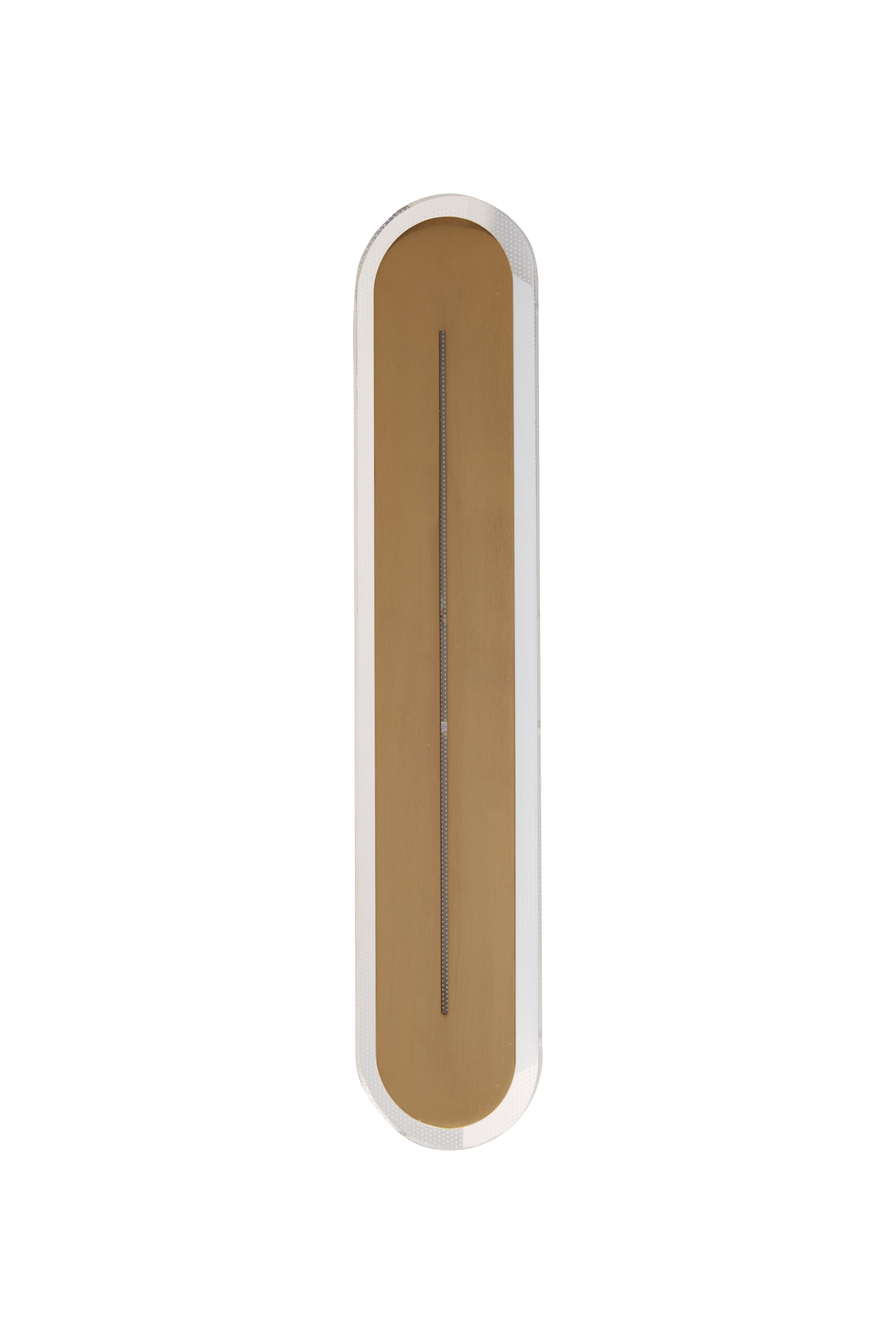 Couper LED Wall Light, Satin Brass Metal with Clear Acrylic