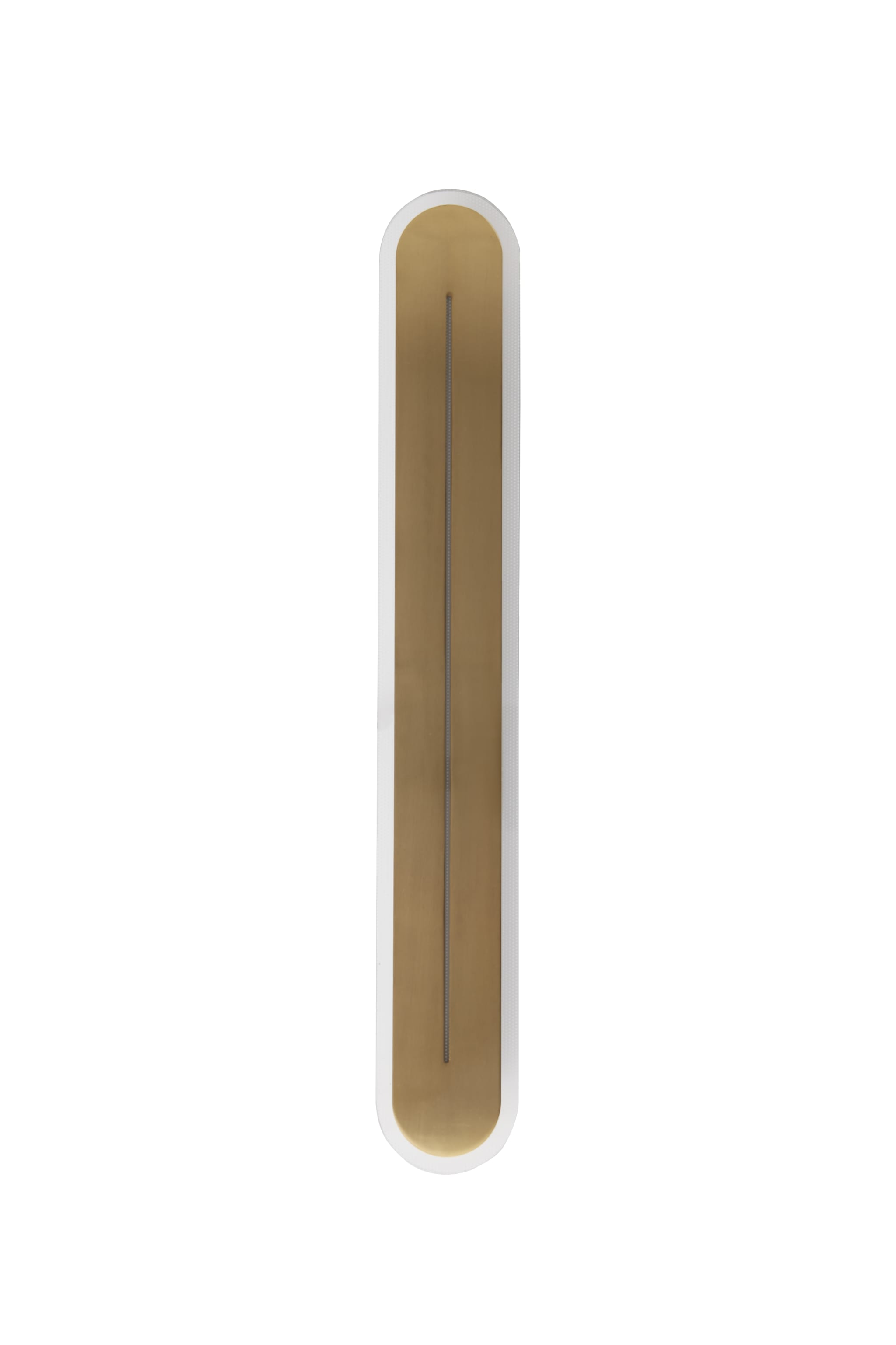 Couper LED Wall Light, Satin Brass Metal with Clear Acrylic