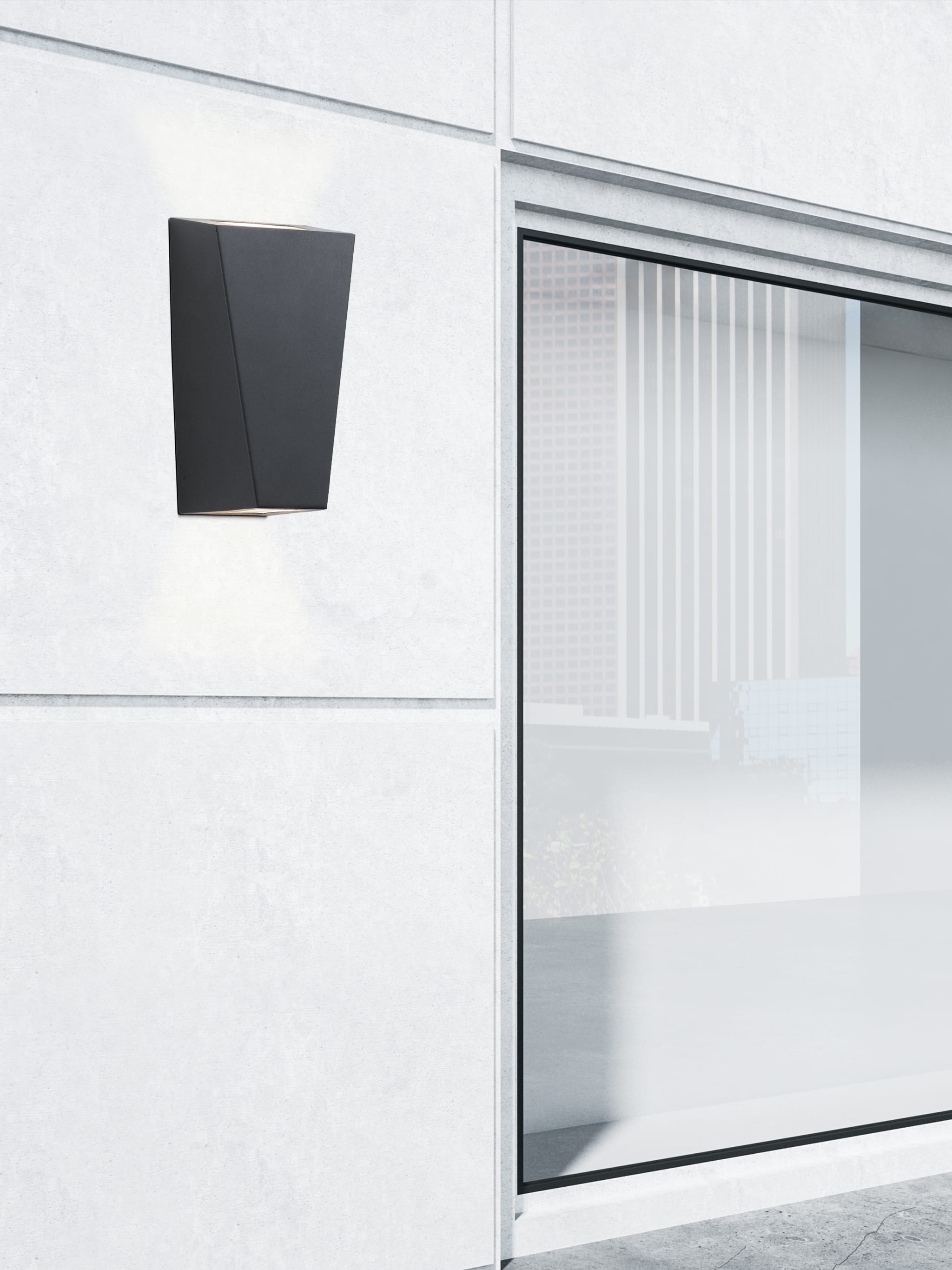 Sheffield Outdoor Wall Light  - Black Metal & Glass
