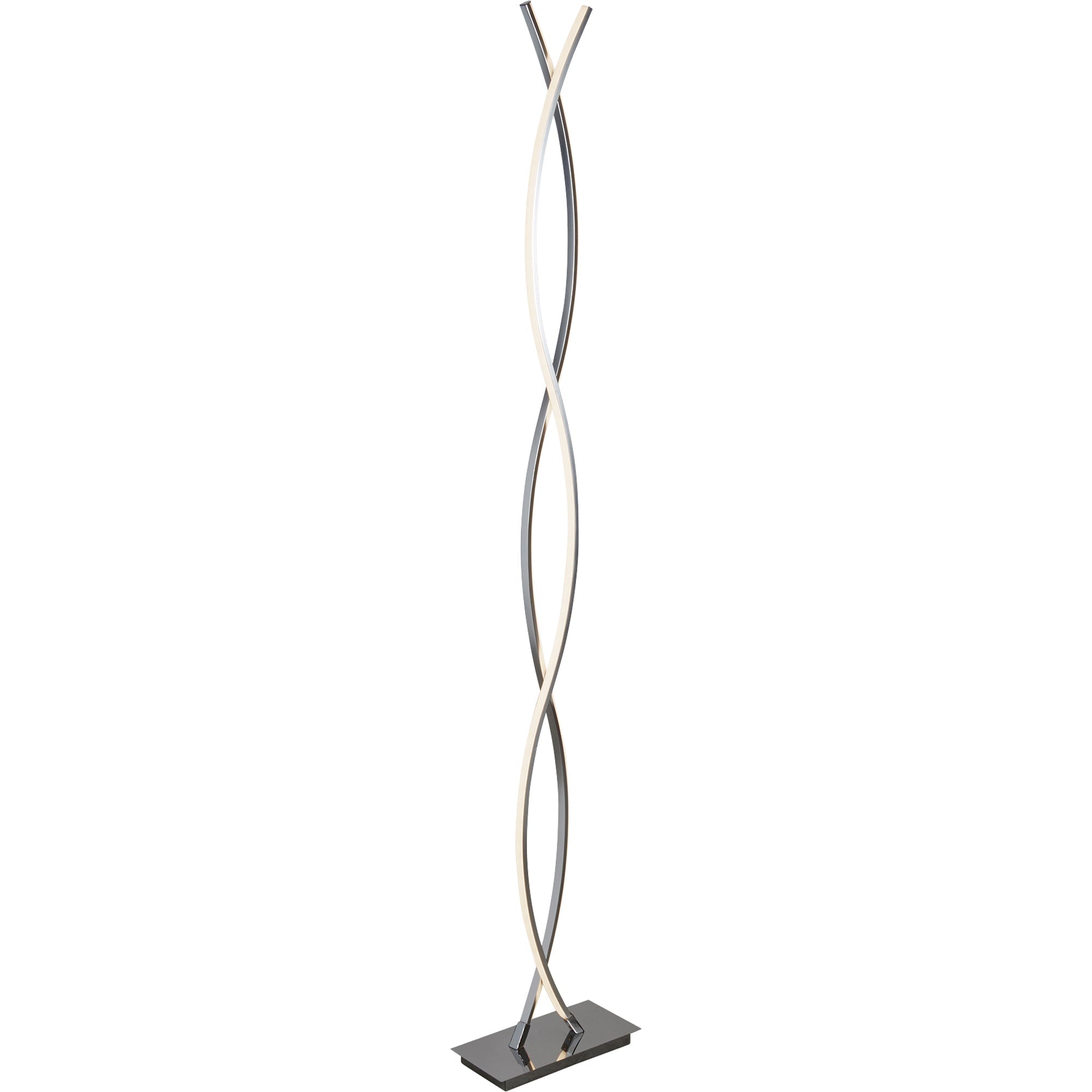 Platt LED Wave Floor Lamp - Chrome & Opal