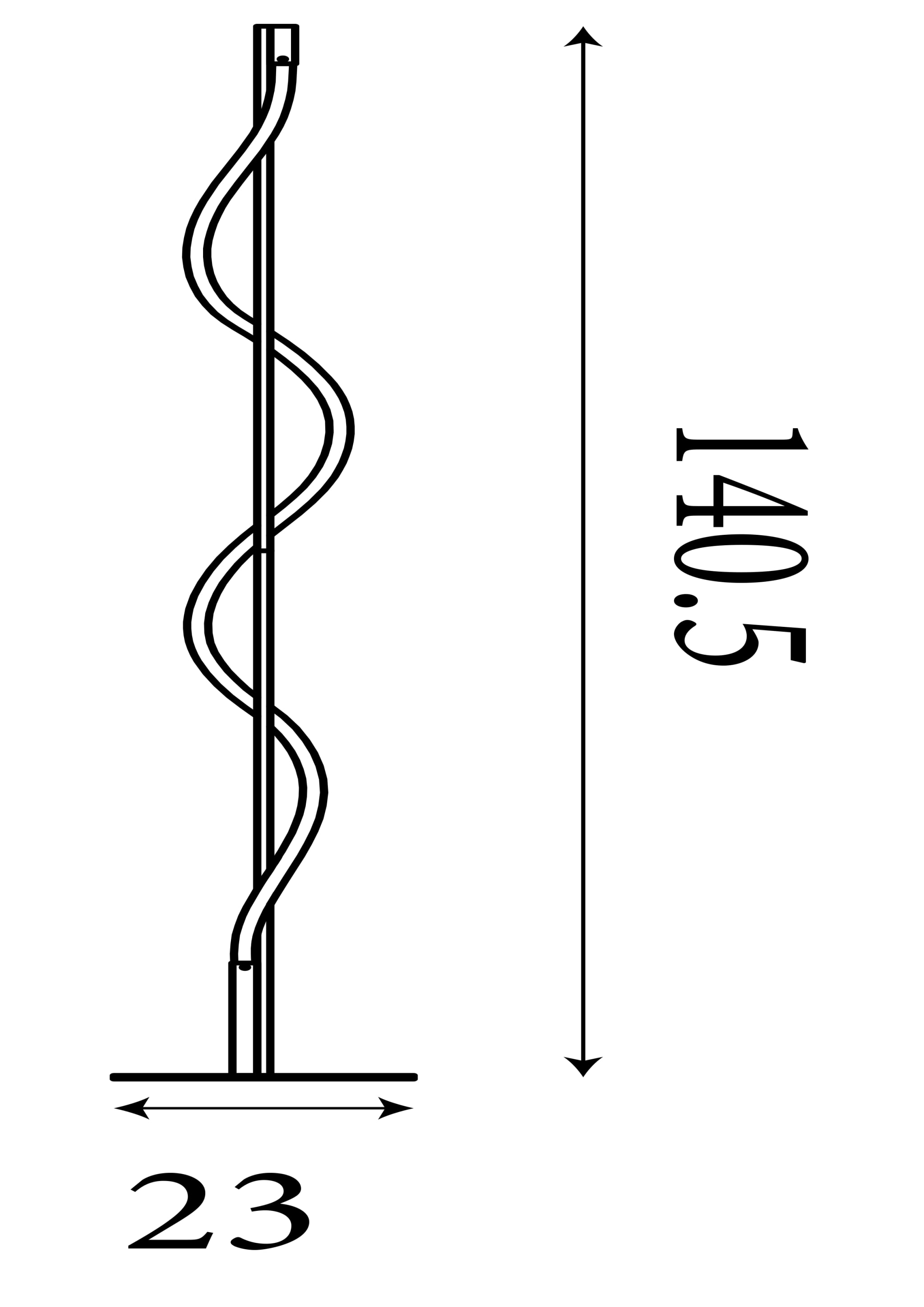 Serpent Floor Lamp - Black Metal & Opal Tube