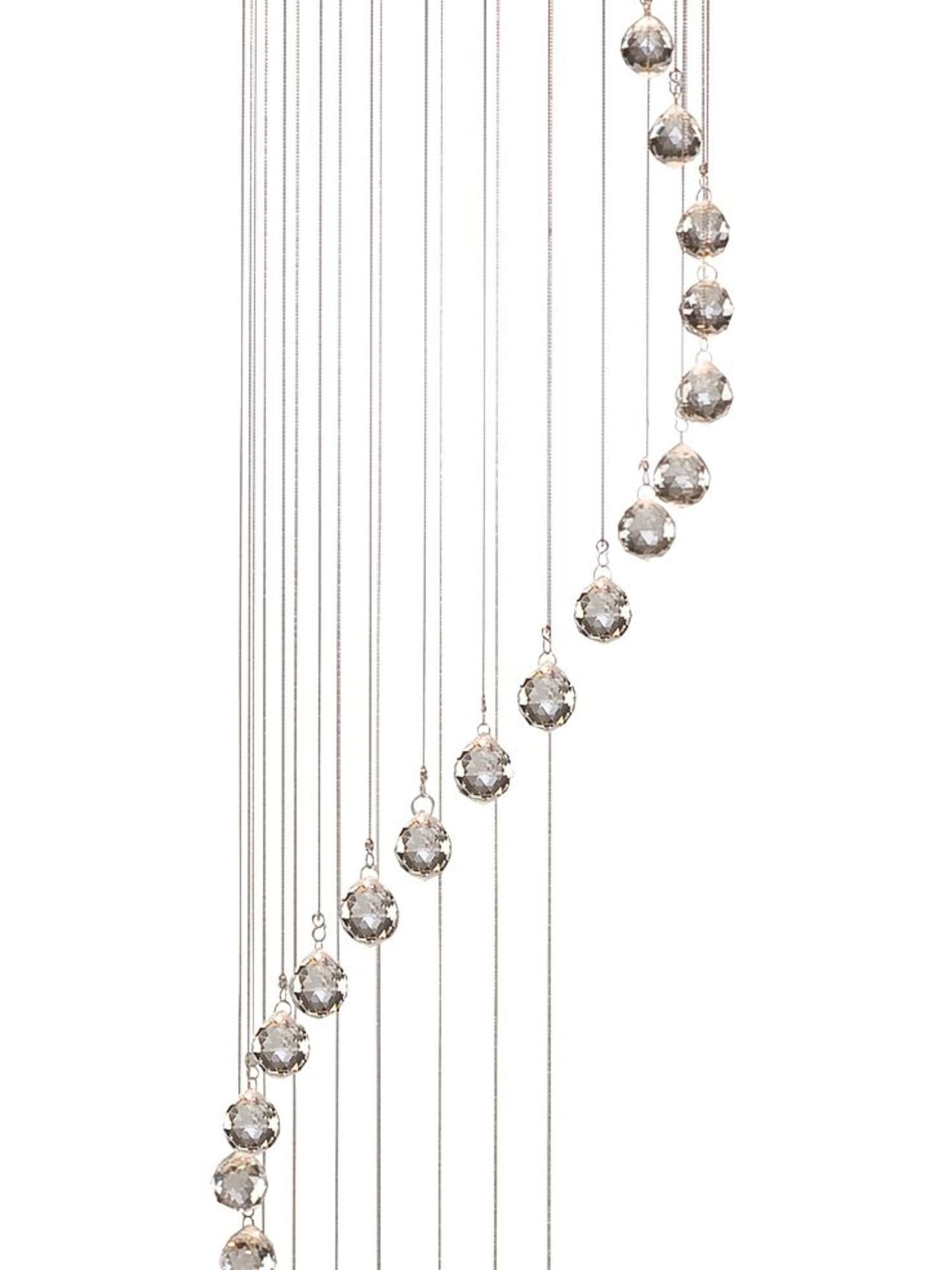 Hallway 5Lt Multi-Drop Pendant- Chrome Metal & Clear Crystal