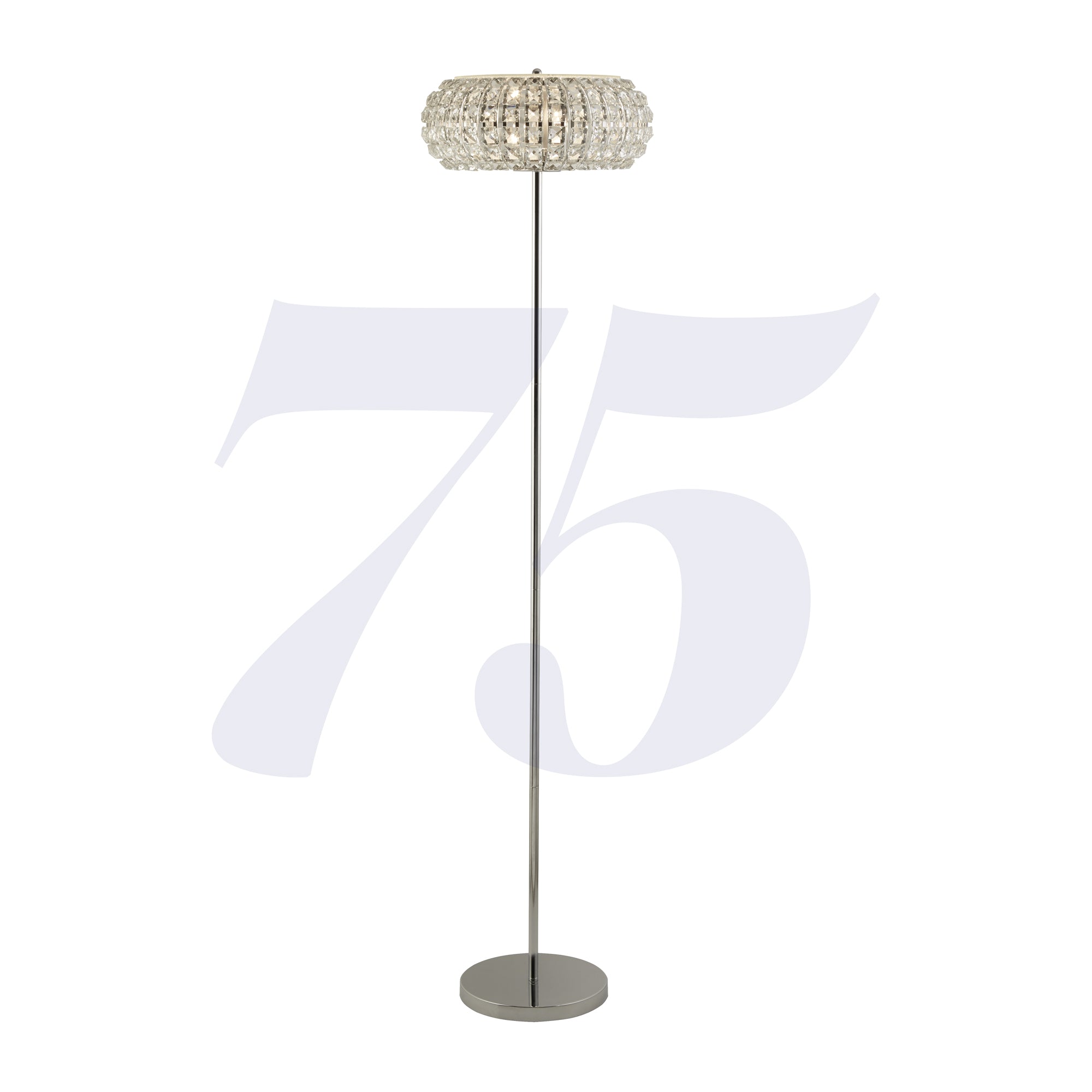 Marylin Floor Lamp - Chrome, Crystal Glass & Sand