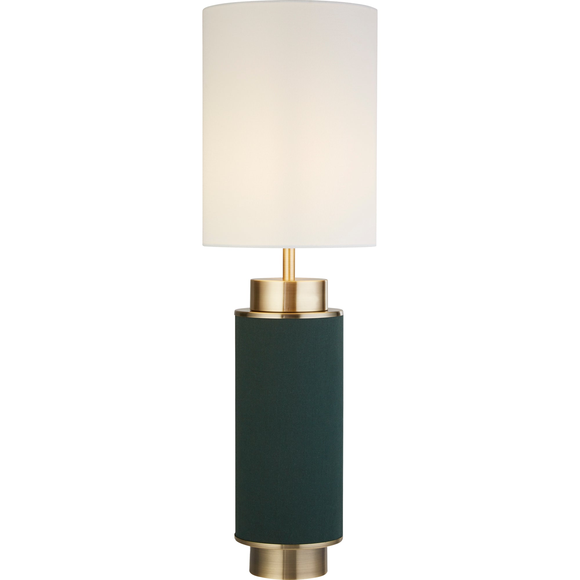 Flask Table Lamp Antique Brass, Green and White