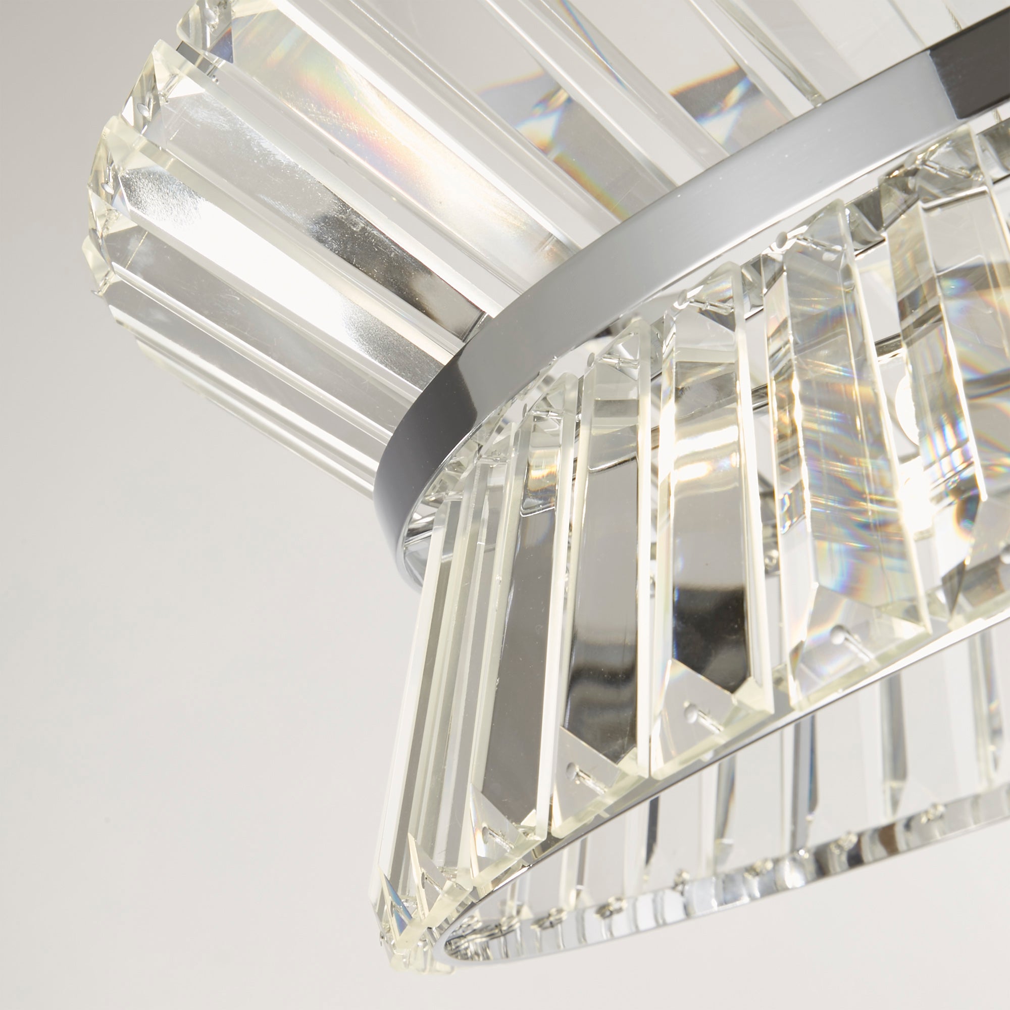 Uptown  Pendant/Semi-Flush - Chrome Metal & Clear Crystal