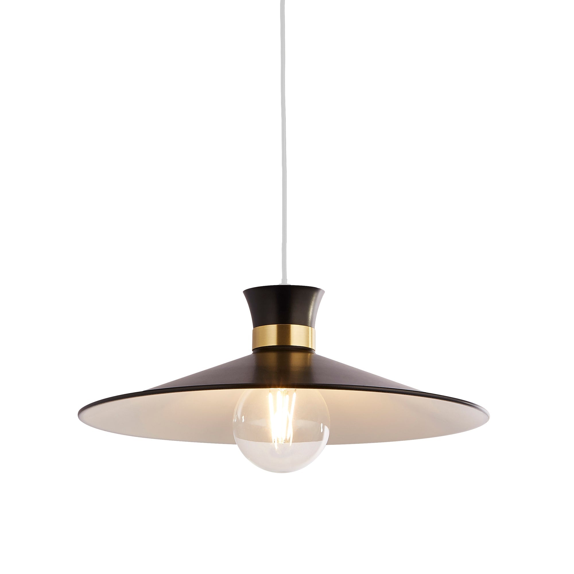 Balham Pendant - Black & Gold Metal