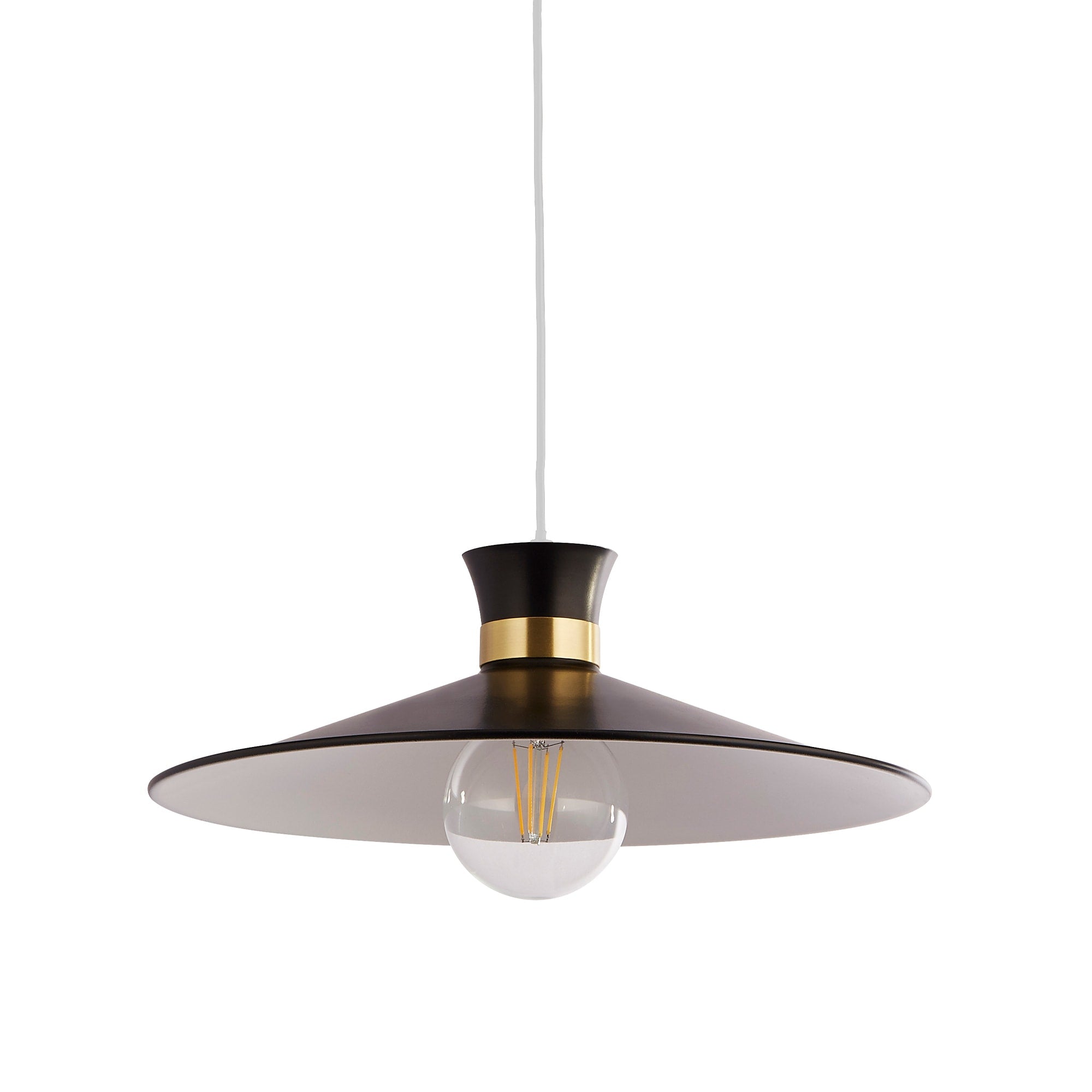 Balham Pendant - Black & Gold Metal