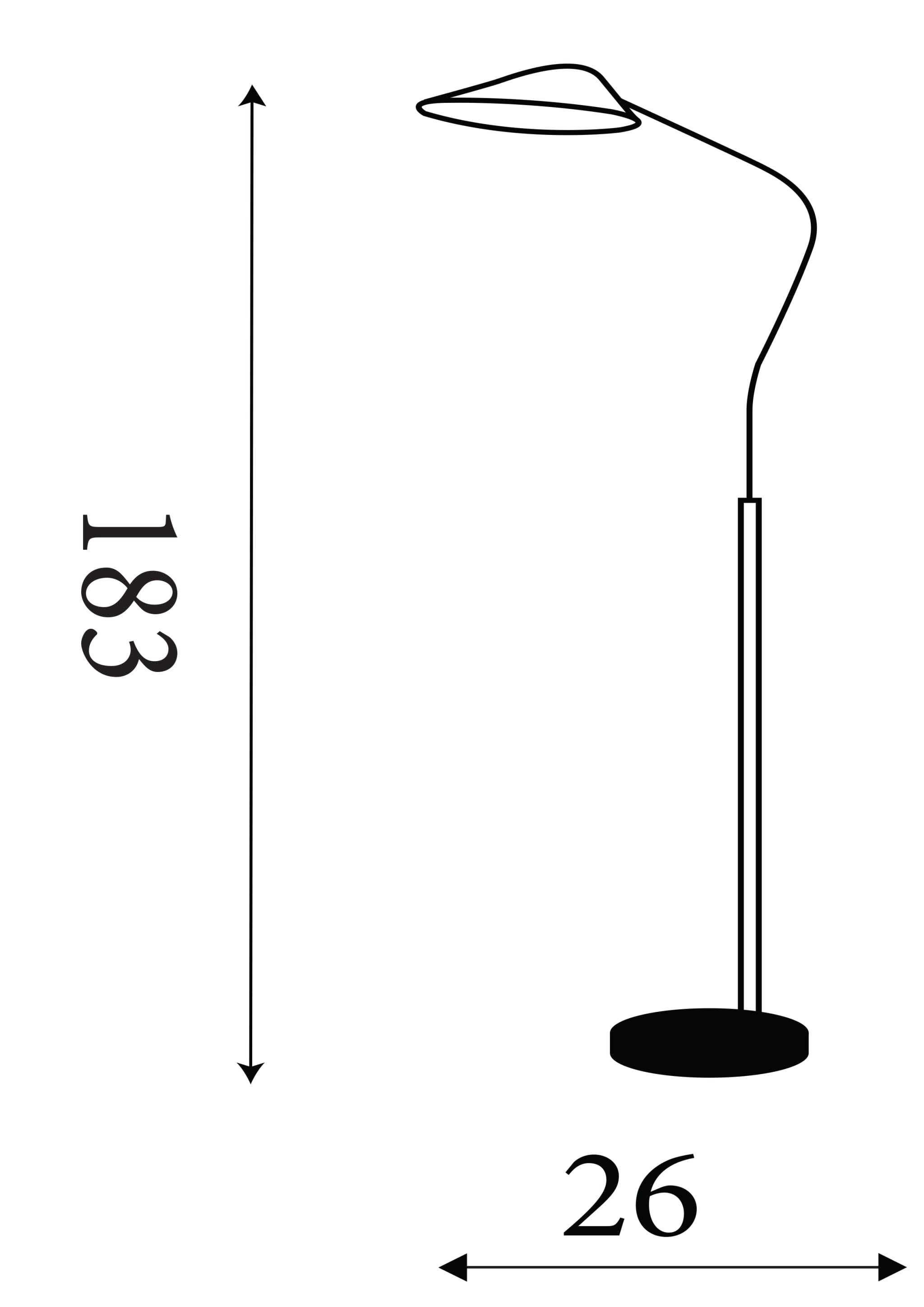 Swan Floor Lamp - Chrome & White Metal