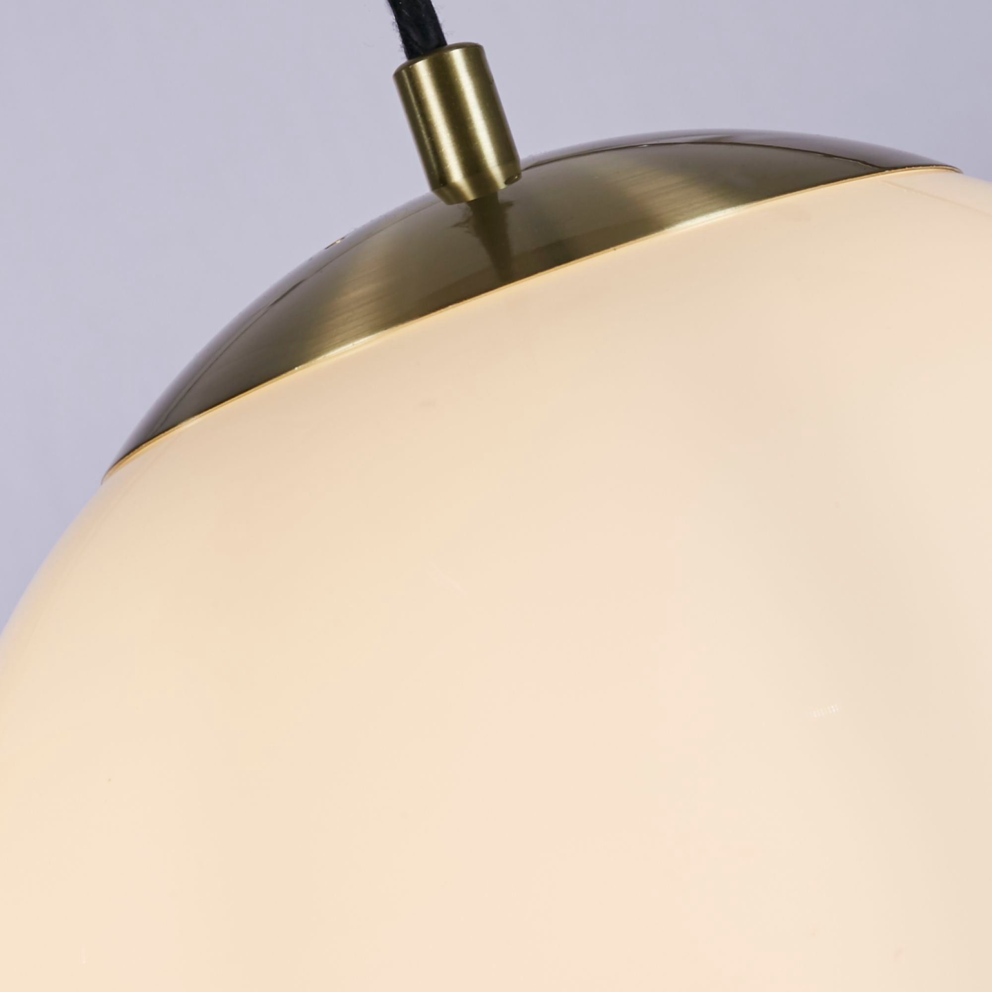 Atom II Pendant  - Opal Glass Satin Brass / 300 x330