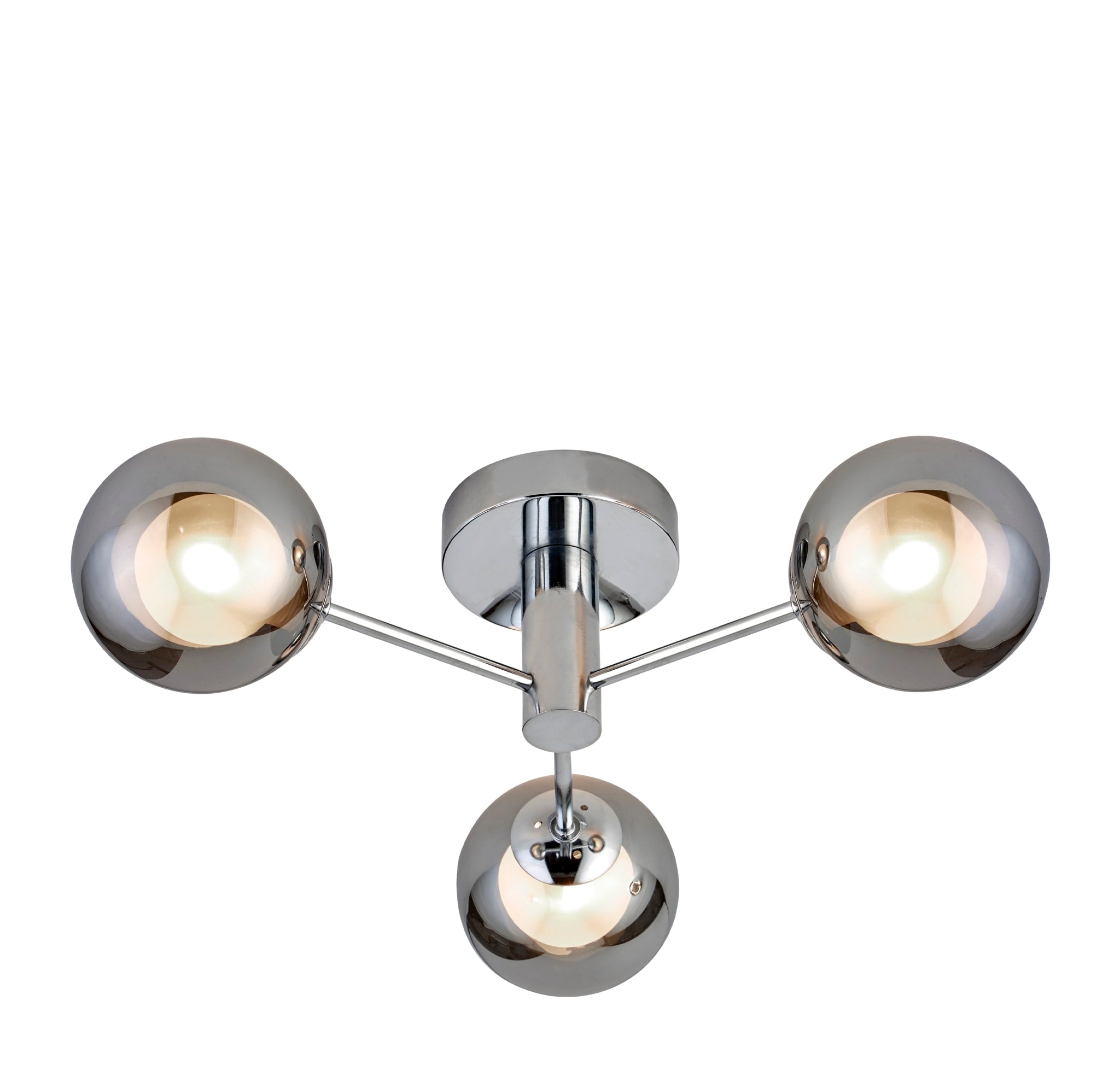 Oscar 3Lt Flush - Chrome Metal & Smoked Glass