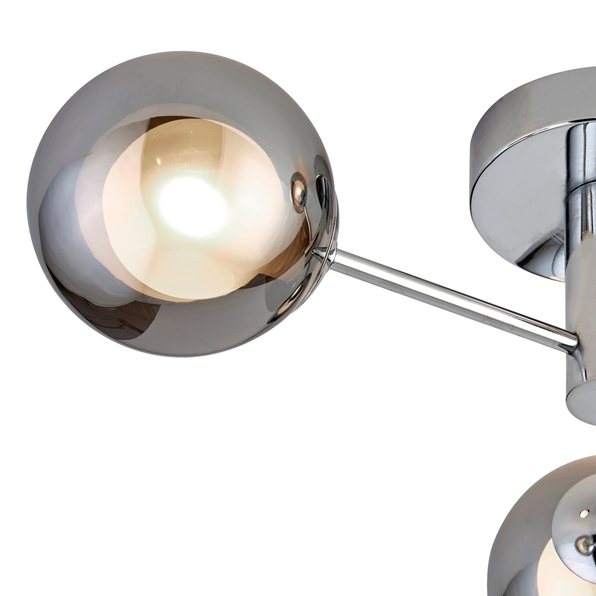 Oscar 3Lt Flush - Chrome Metal & Smoked Glass