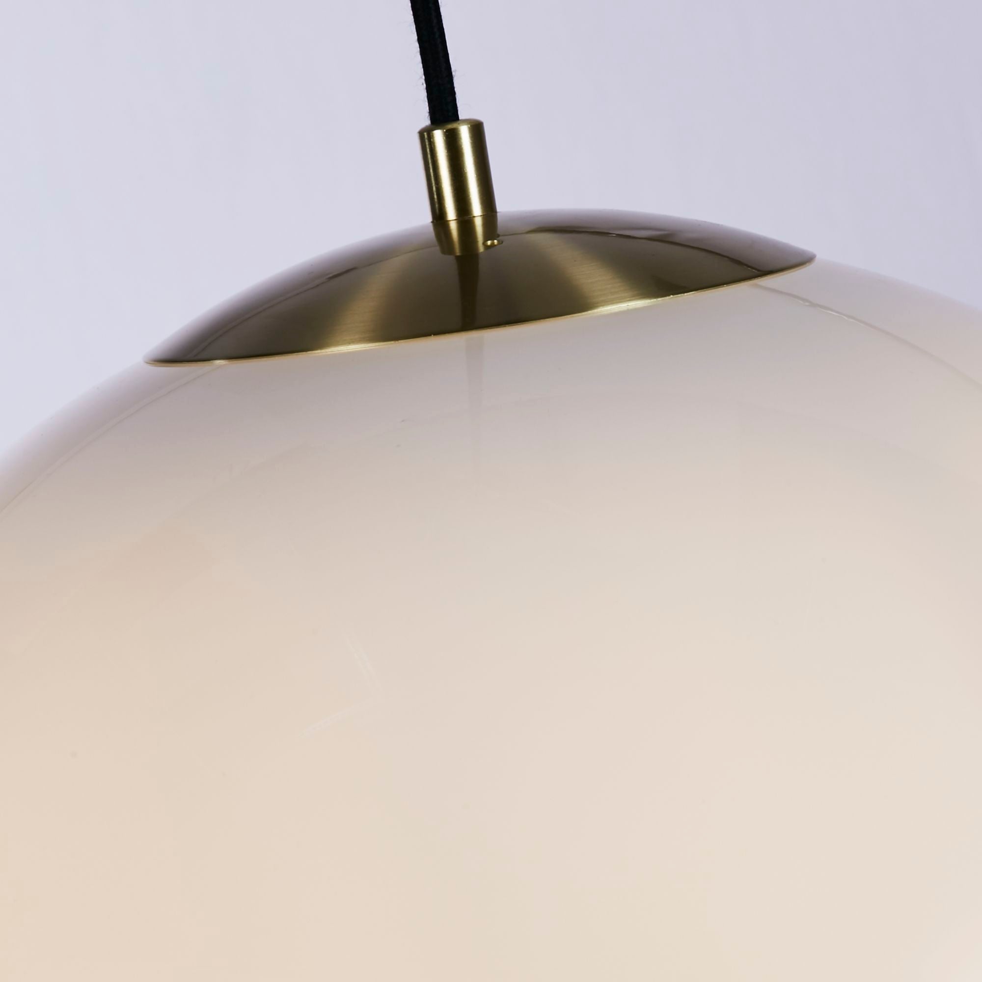 Atom II Pendant  - Opal Glass Satin Brass / 400 x 430