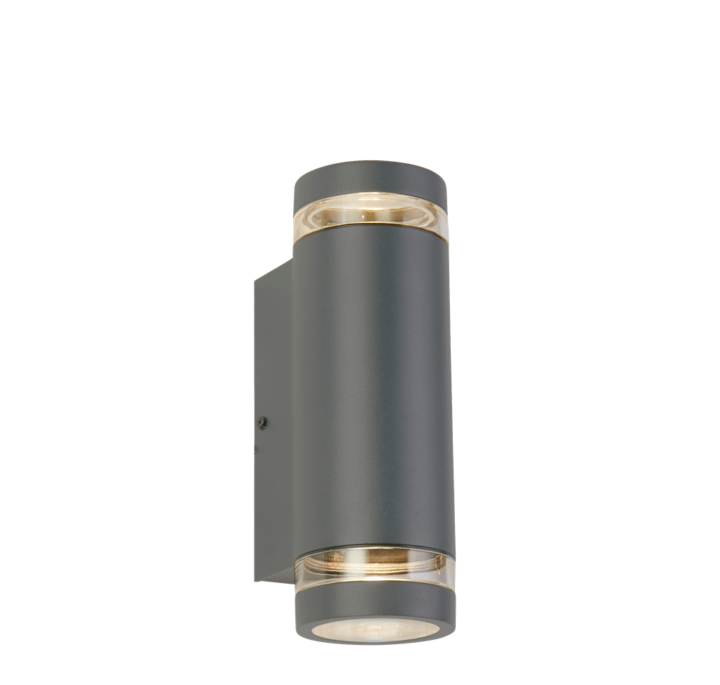 AUSTIN UP & DOWN GREY EXTERIOR WALL LIGHT  2 X GU10 REQUIRED