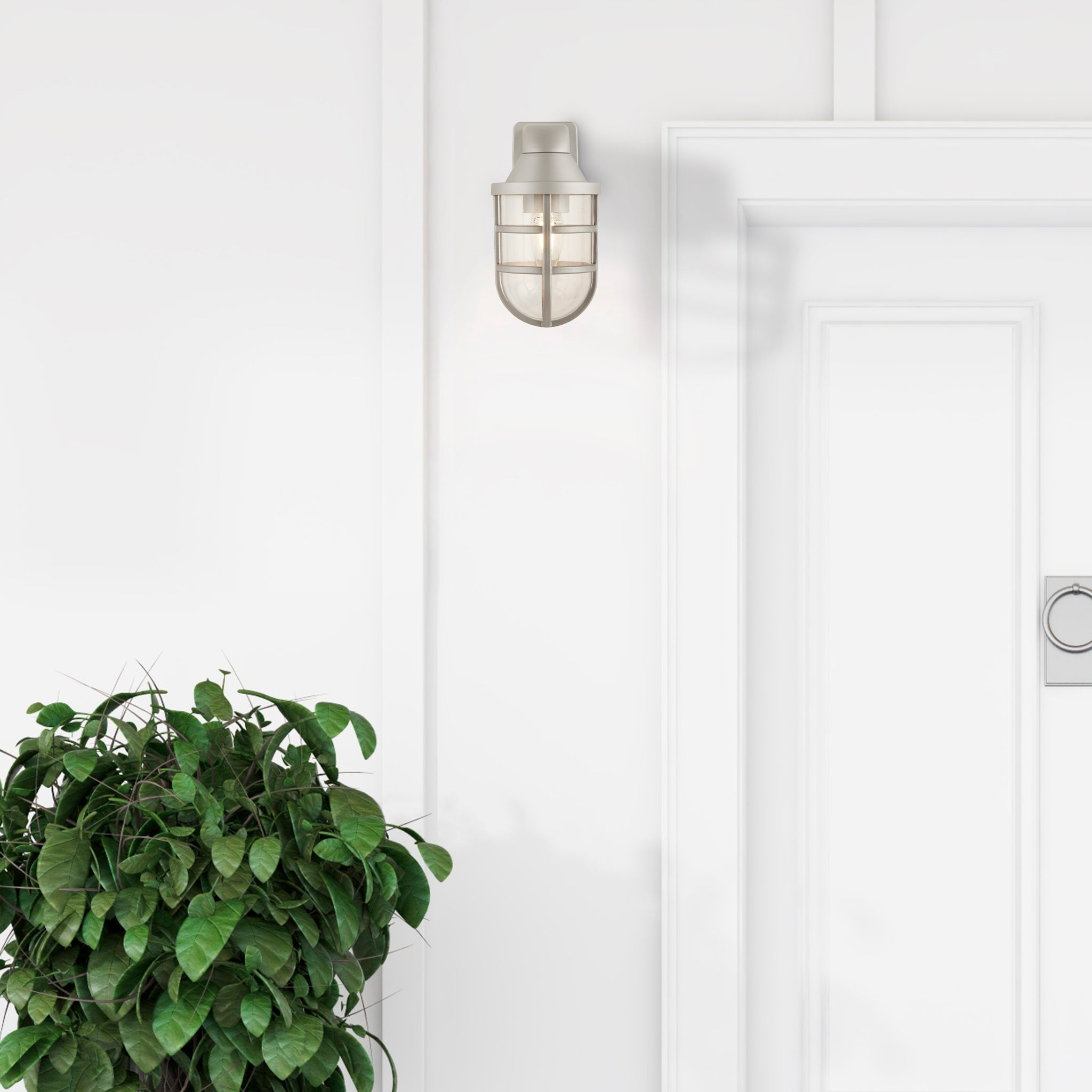 Seaside Outdoor Wall Light - Silver Plastic
