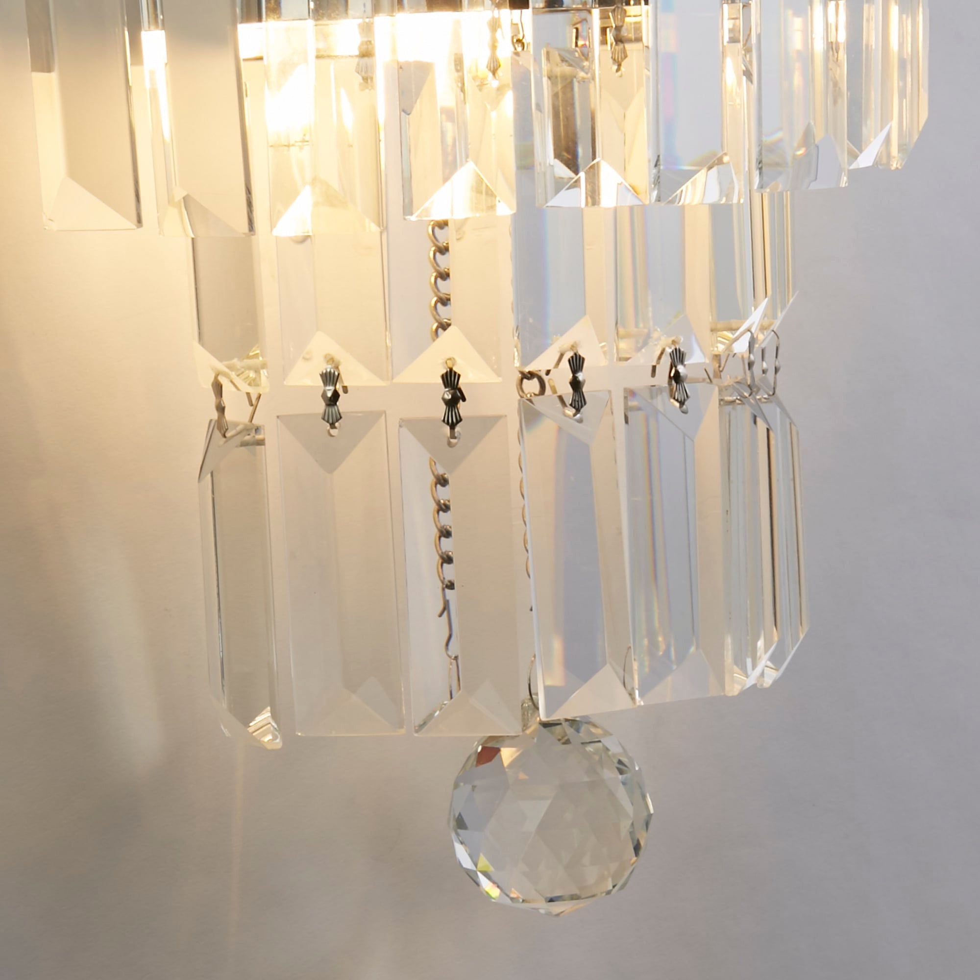Empire 2LT Wall Light, Chrome with Clear Crystal