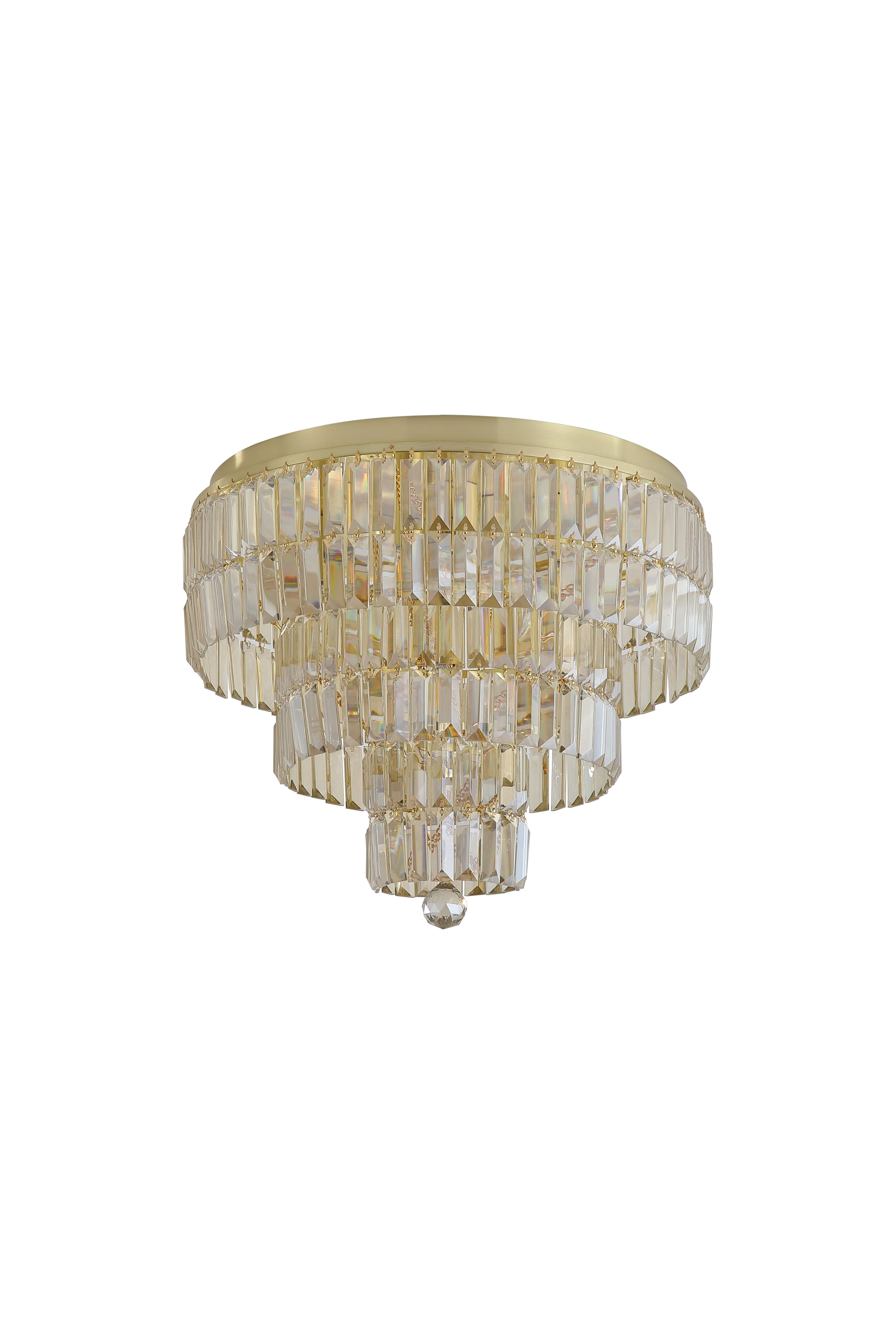 Empire 6lt Flush, Satin Brass and Champagne Glass - IP44