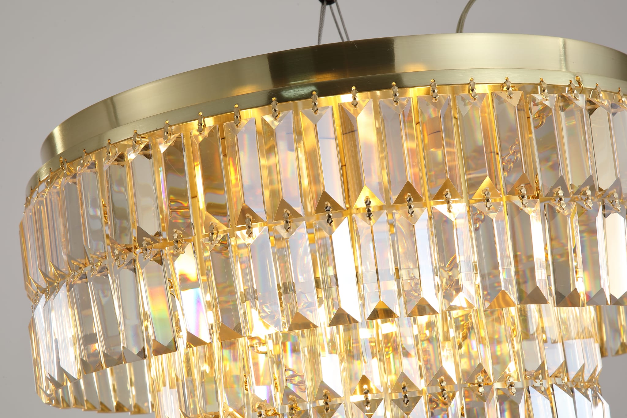 Empire 6lt Flush, Satin Brass and Champagne Glass - IP44