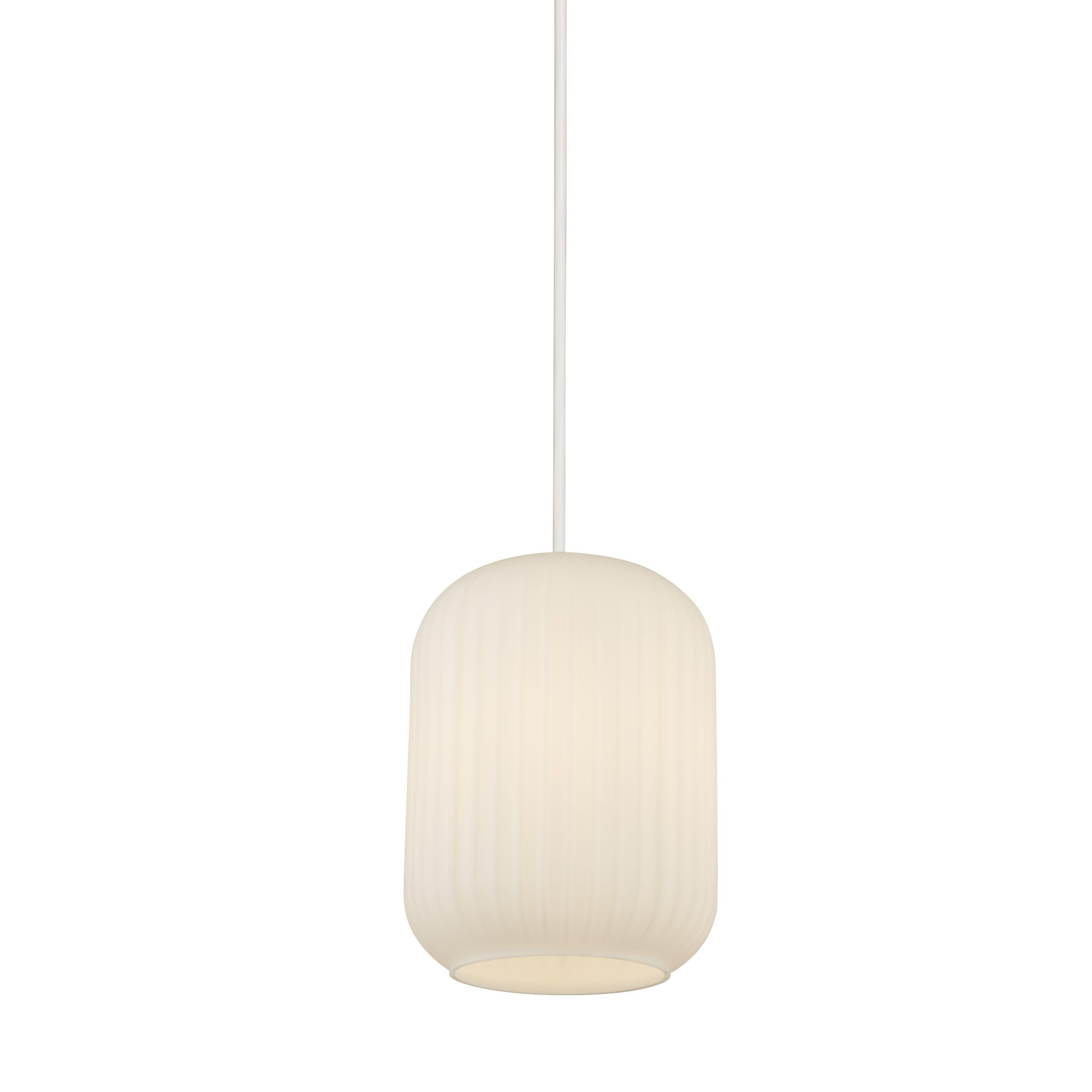 Pearl Pendant - White Frosted Glass, White Suspension
