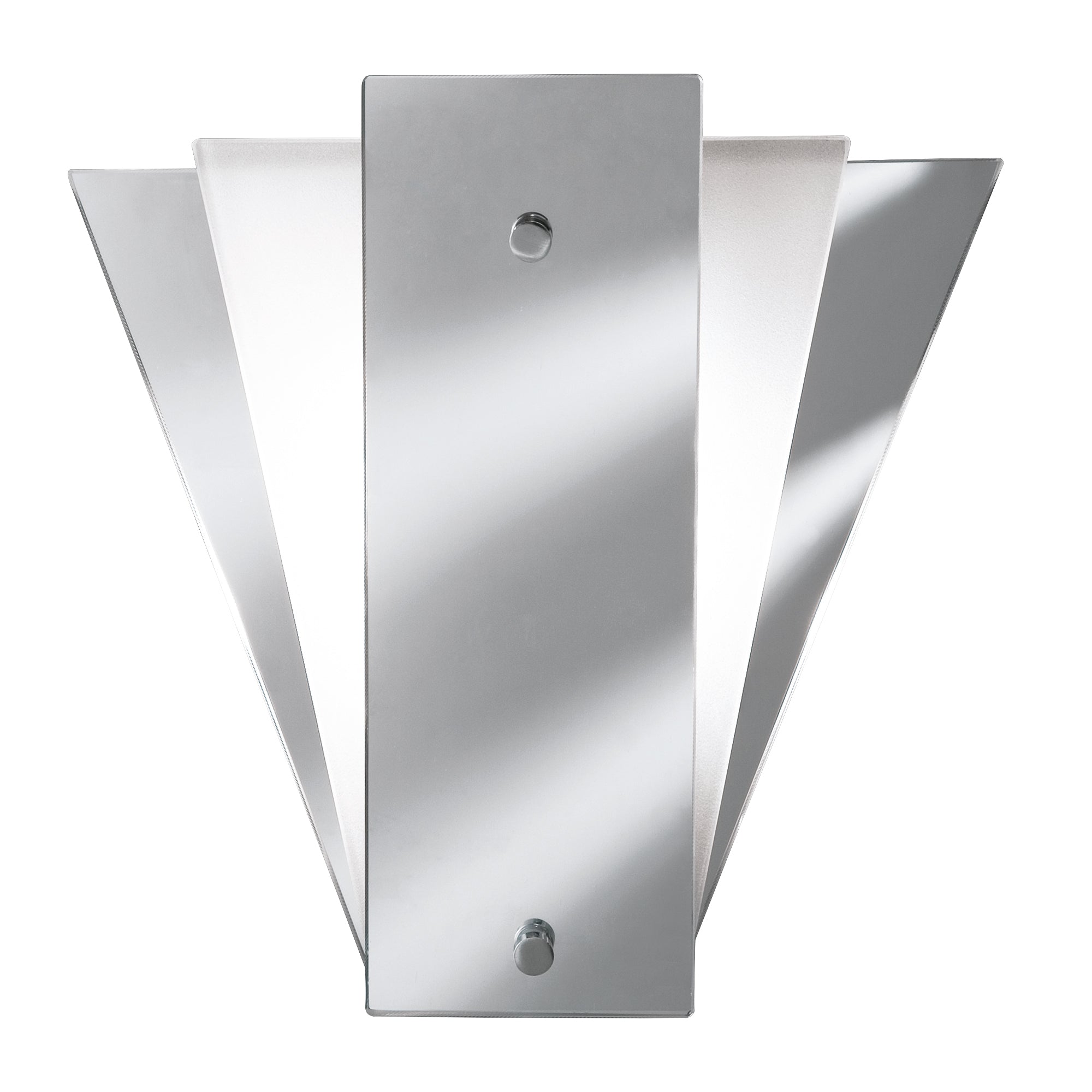 Art Deco Wall Mirror - Frosted Glass, Metal & Mirror