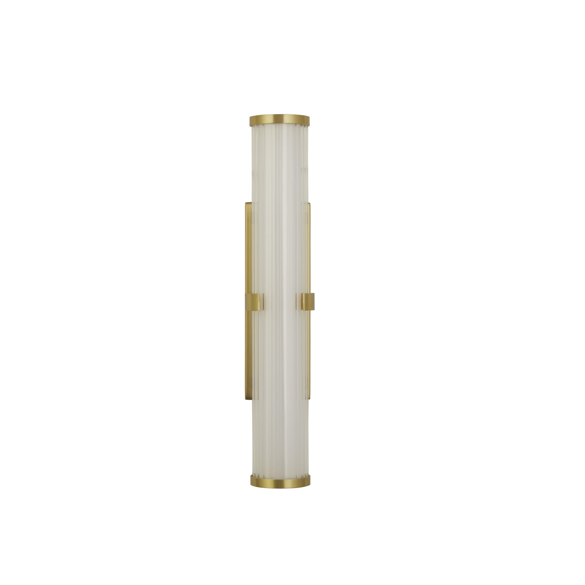 Clamp Wall Light - Gold Metal, Ribbed Clear & Opal Diffuser