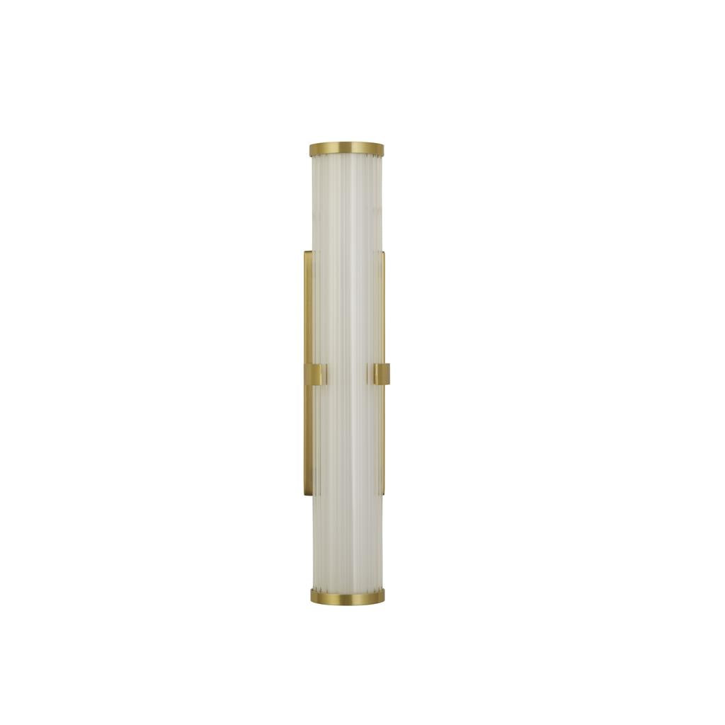 Clamp Wall Light - Gold Metal, Ribbed Clear & Opal Diffuser