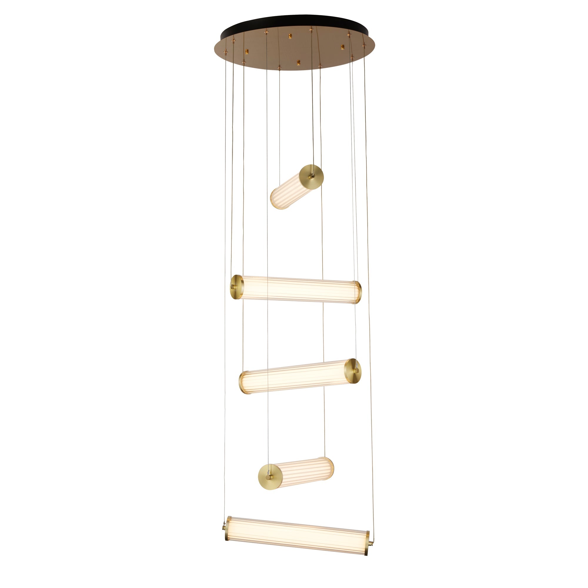 Clamp  LED Multi-Drop Pendant - Black Metal & Glass