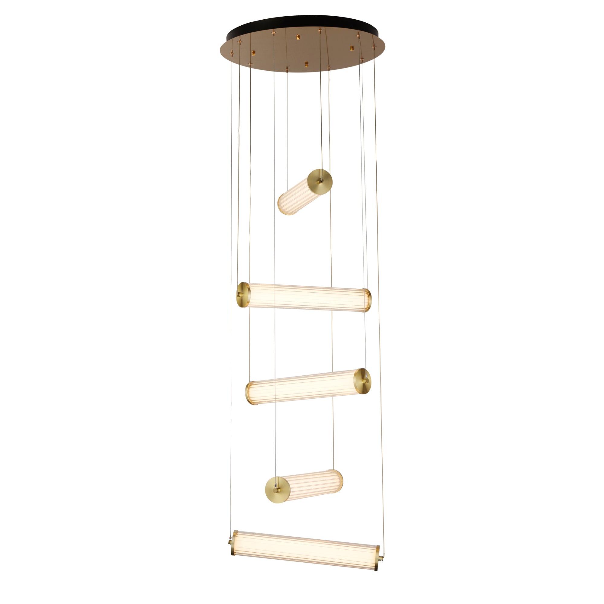 Clamp  LED Multi-Drop Pendant - Black Metal & Glass