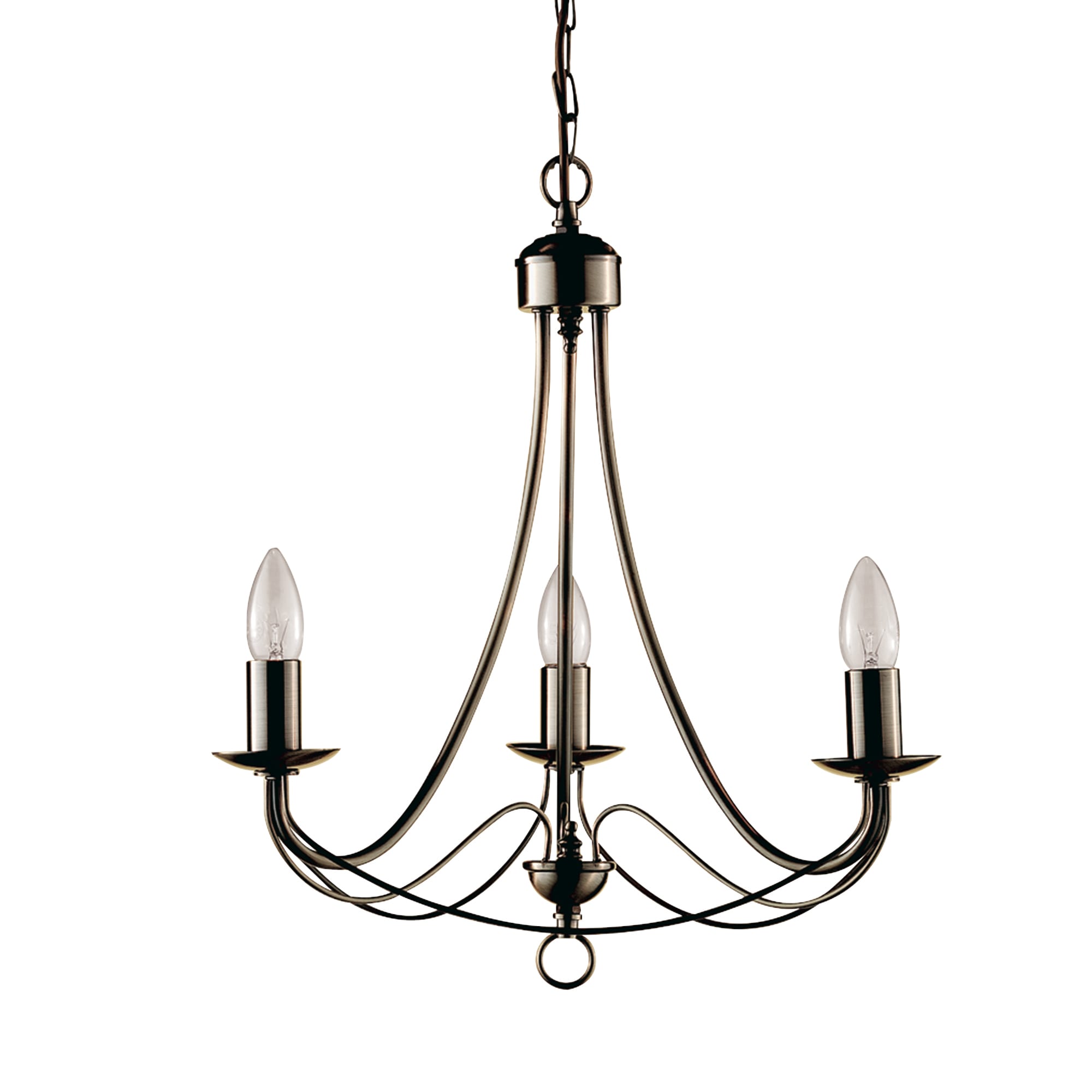 Maypole 3Lt Pendant - Antique Brass Metal