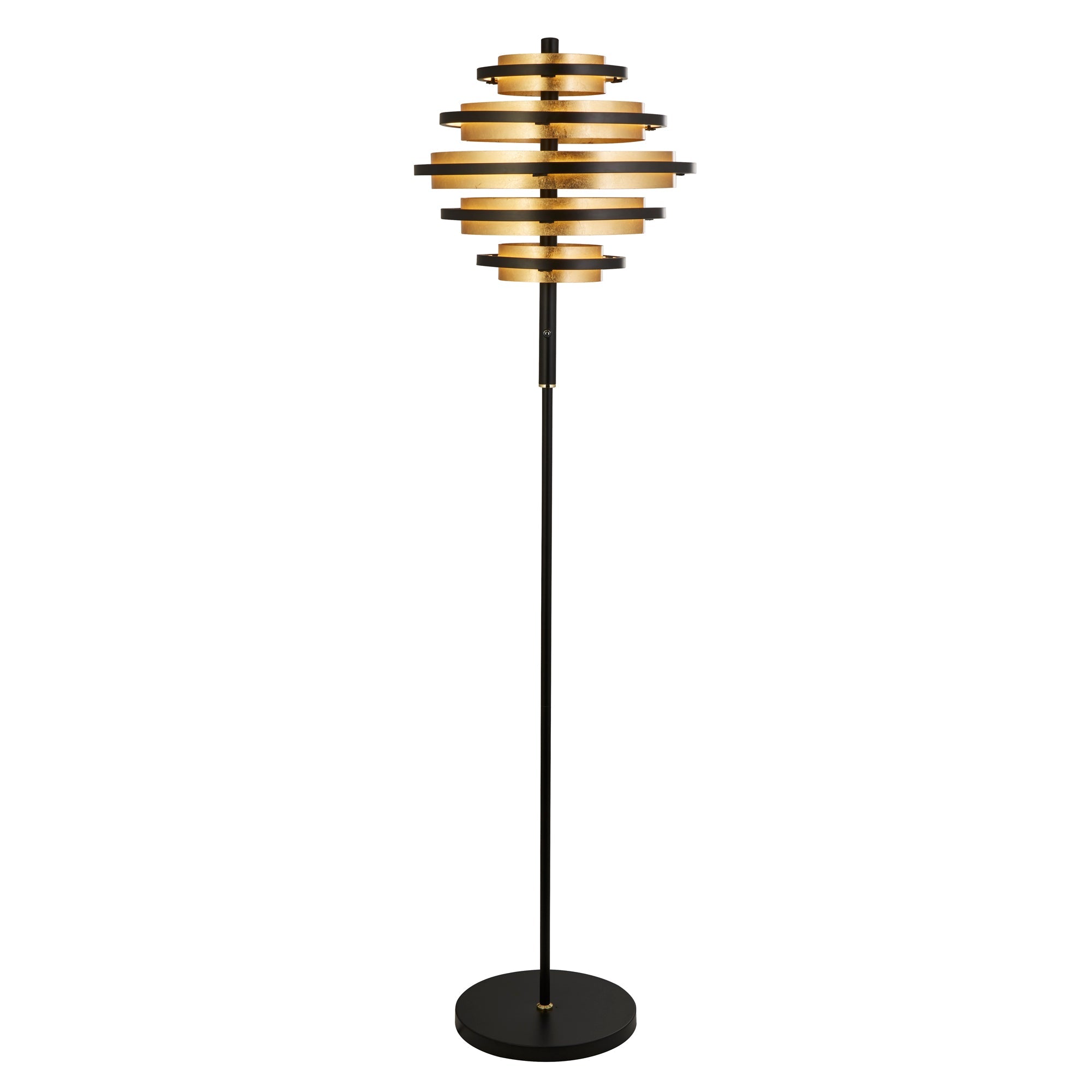 Hive Floor Lamp - Black Metal & Gold Leaf