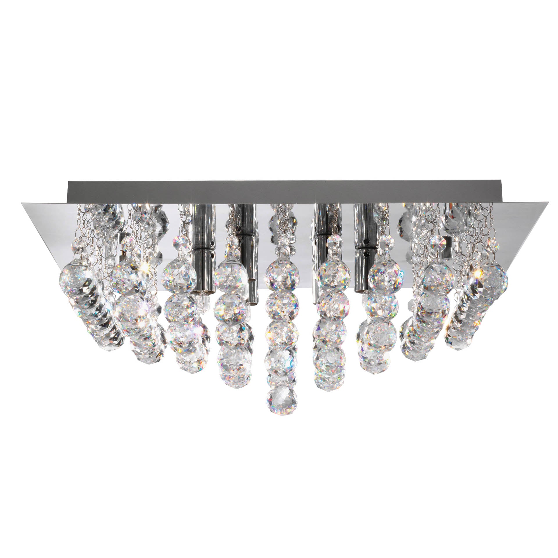 Hanna  6 Lt Flush Ceiling Light - Chrome & Clear Crystal