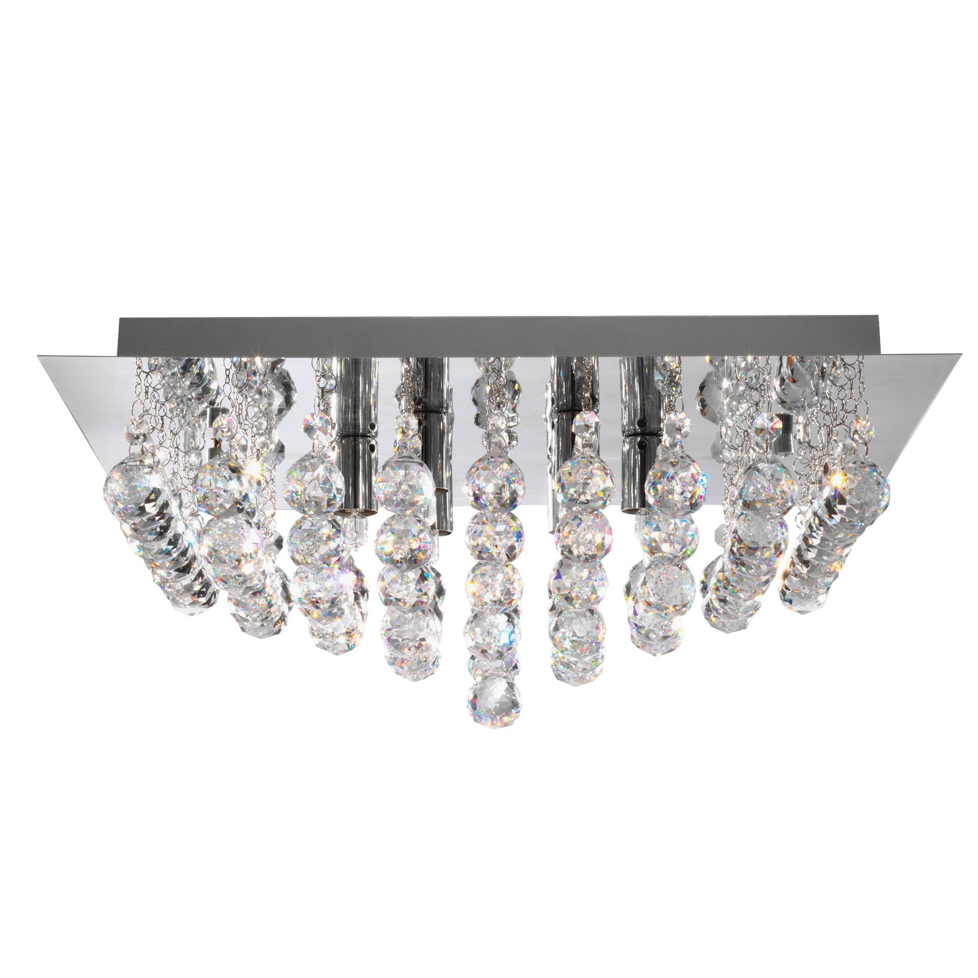 Hanna  6 Lt Flush Ceiling Light - Chrome & Clear Crystal
