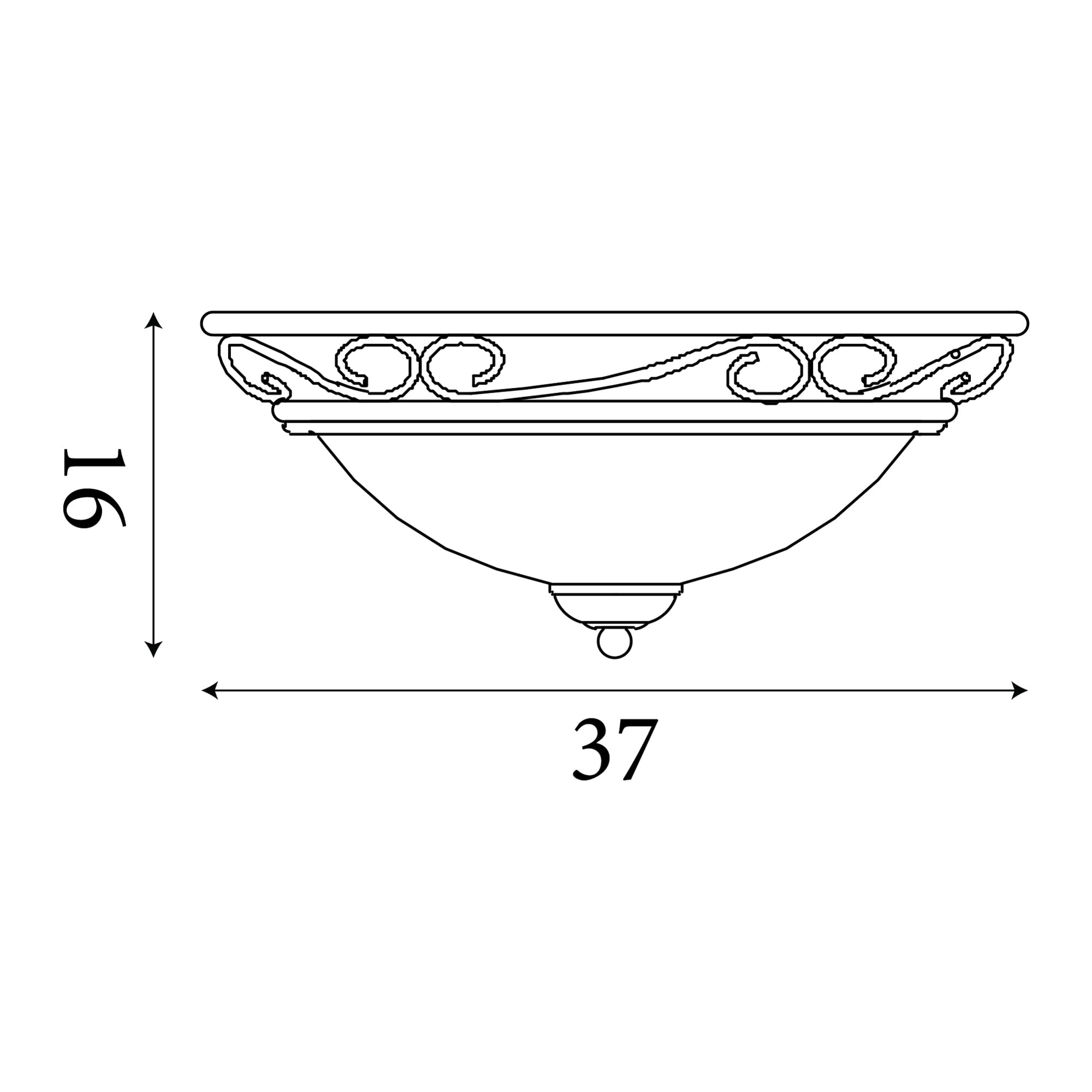 Weybridge Ceiling Flush - Antique Brass & Alabaster Glass
