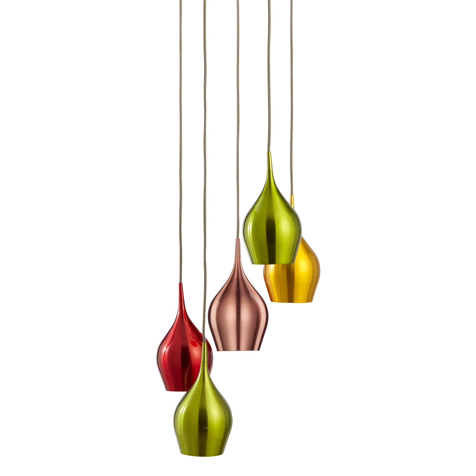 Vibrant Multi-Drop Pendant-Metallic Multi-Coloured Metal 5