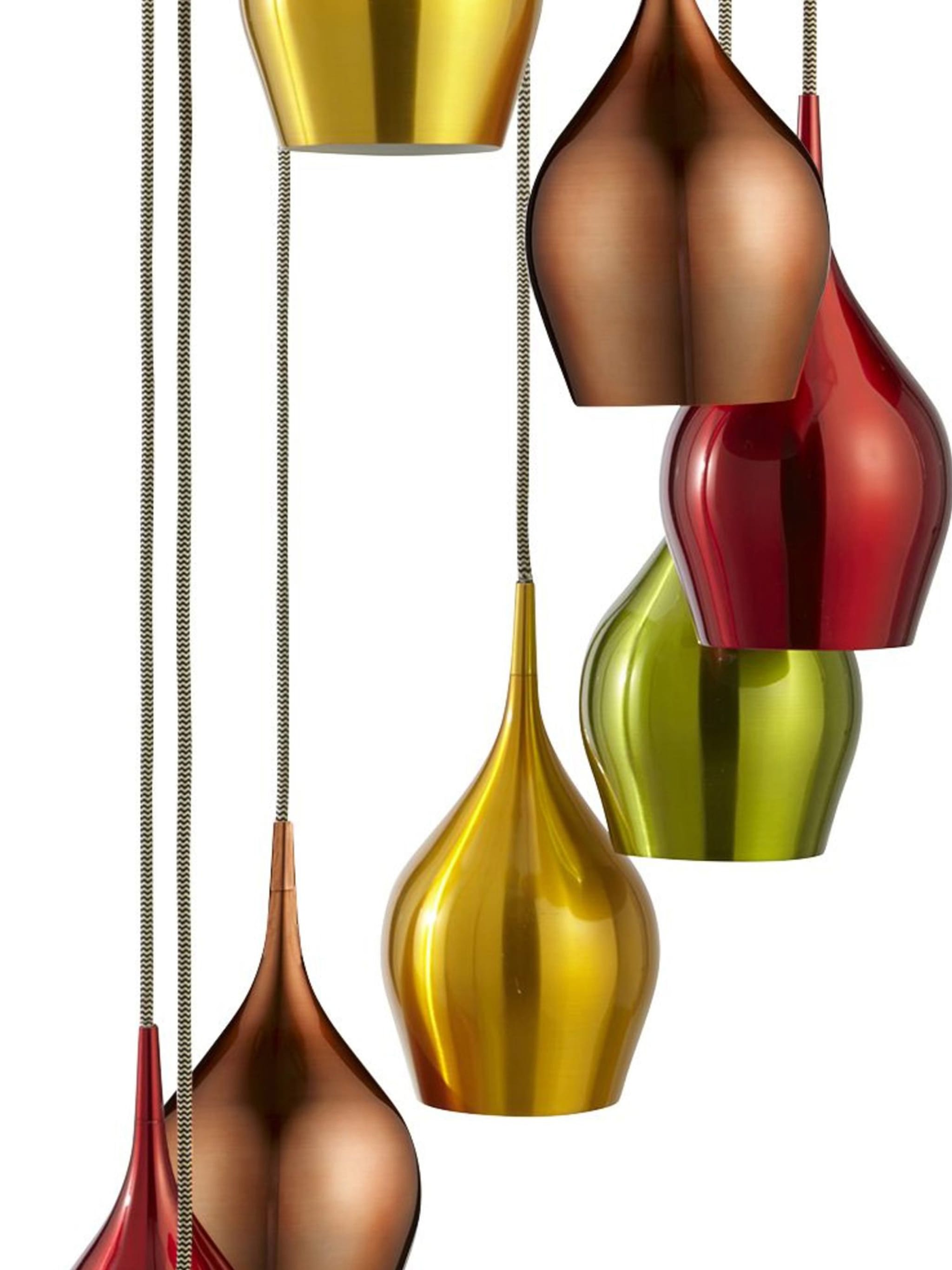 Vibrant 8Lt Multi-Drop Pendant-Metallic Multi-Coloured Metal