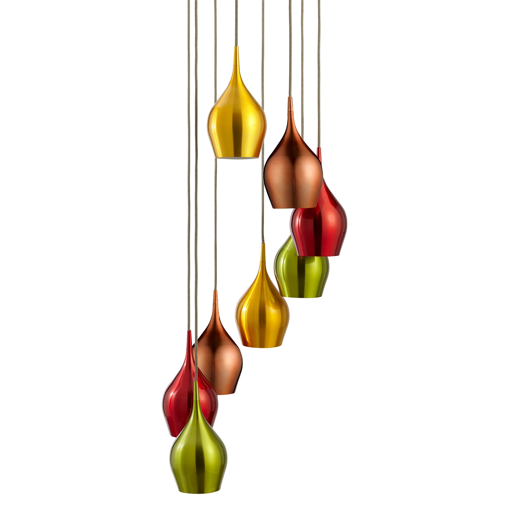 Vibrant Multi-Drop Pendant-Metallic Multi-Coloured Metal 8